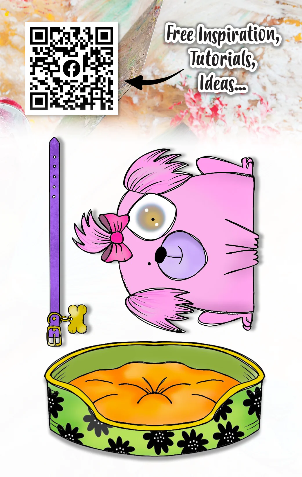 #1036 - A7 Stamp - Miss Pinky Doggo - Image 3