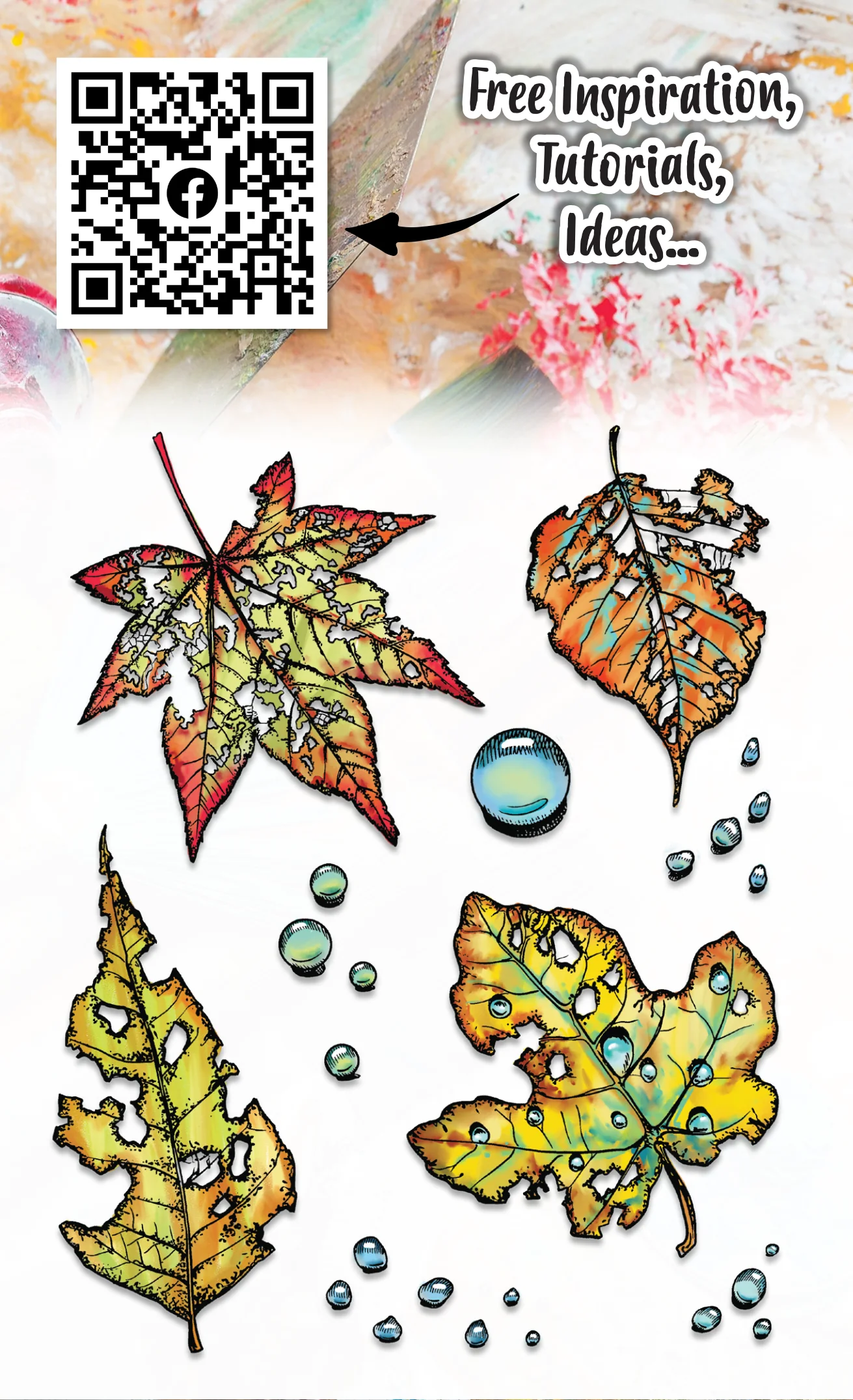 #1109 - A6 Stamp Set - Crunched Leafdrop - Image 4