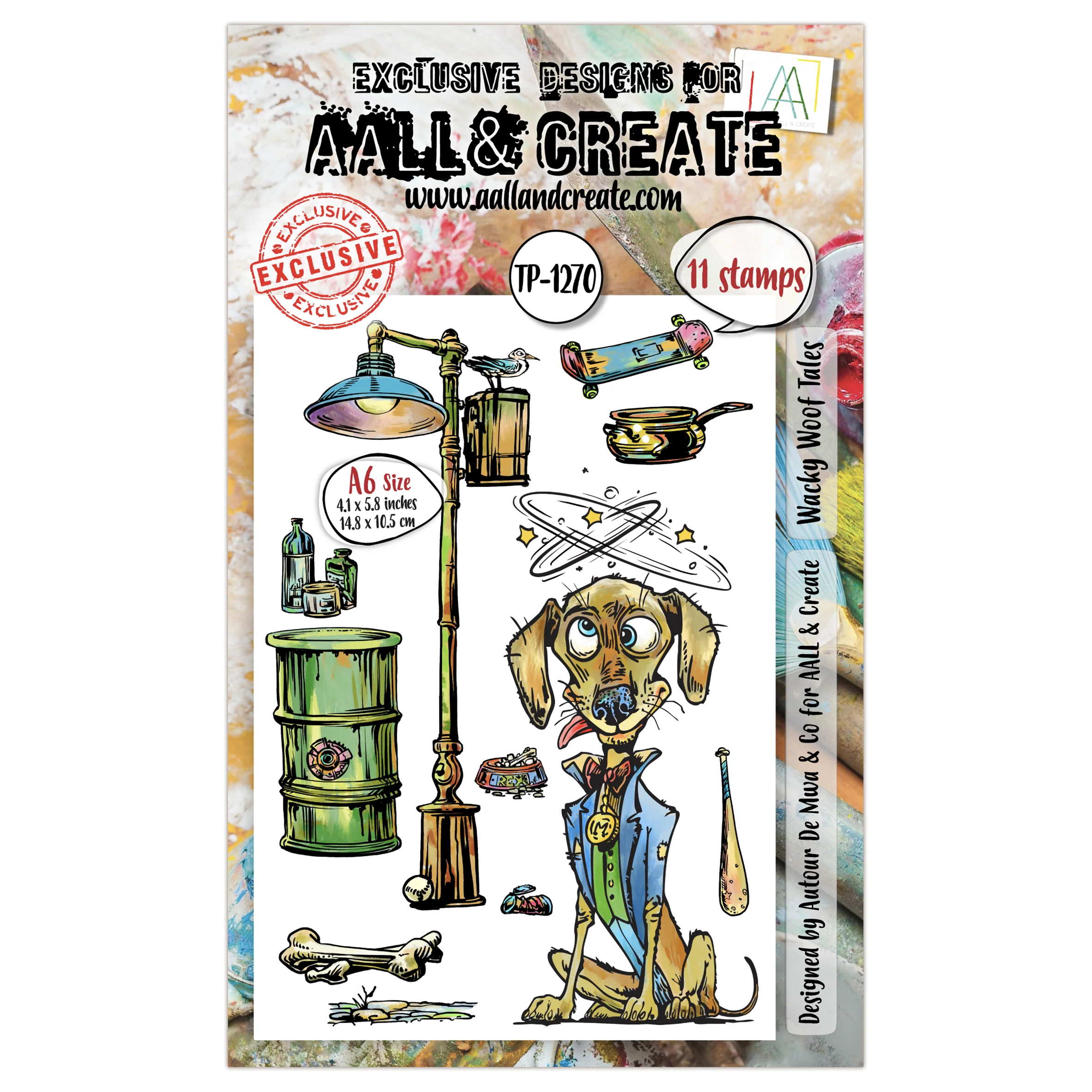 #1270 - A6 Stamp Set - Wacky Woof Tales