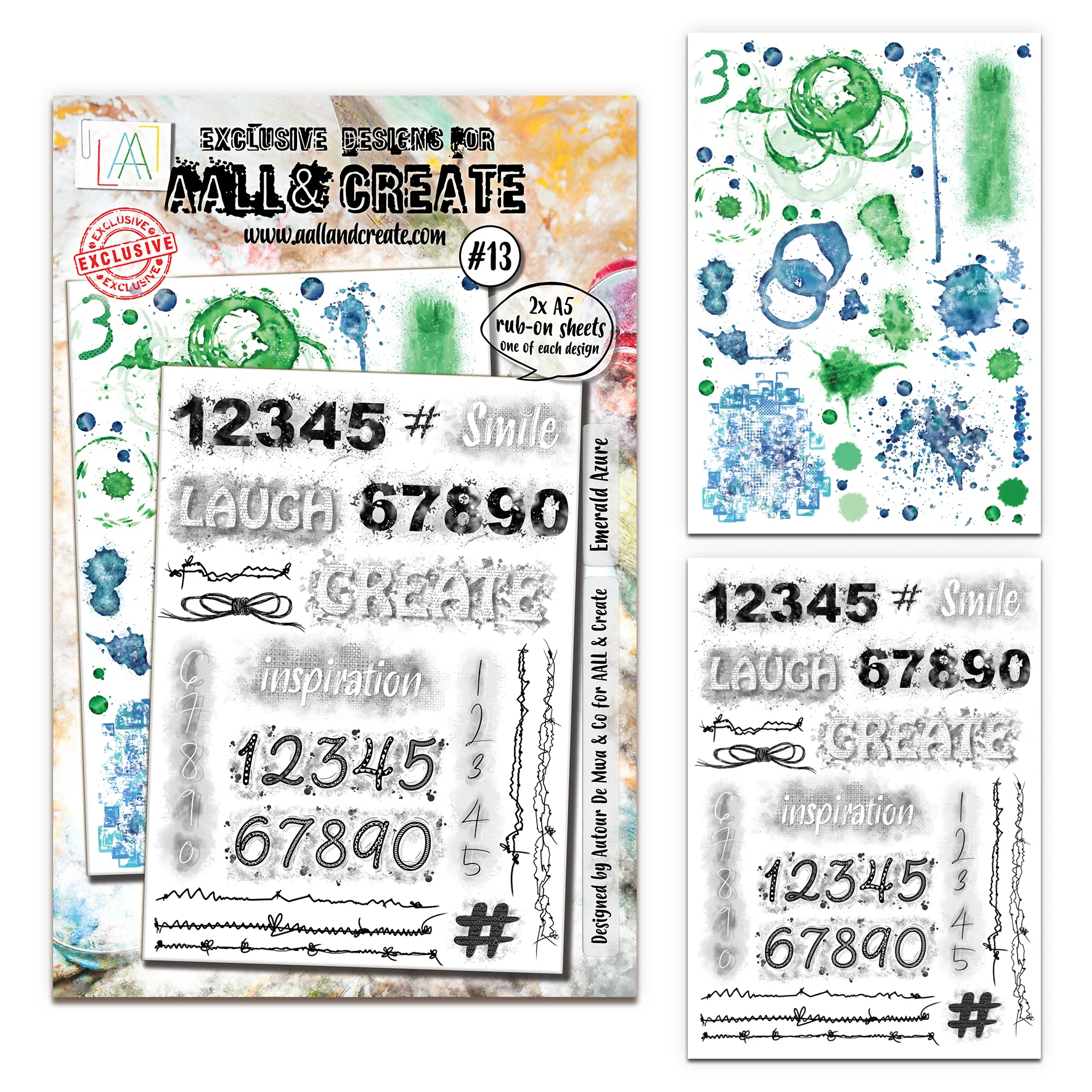 RO-13 - A5 Rub-Ons - Emerald Azure