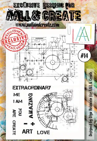 #14 - A6 Clear Stamp Set - Blueprint