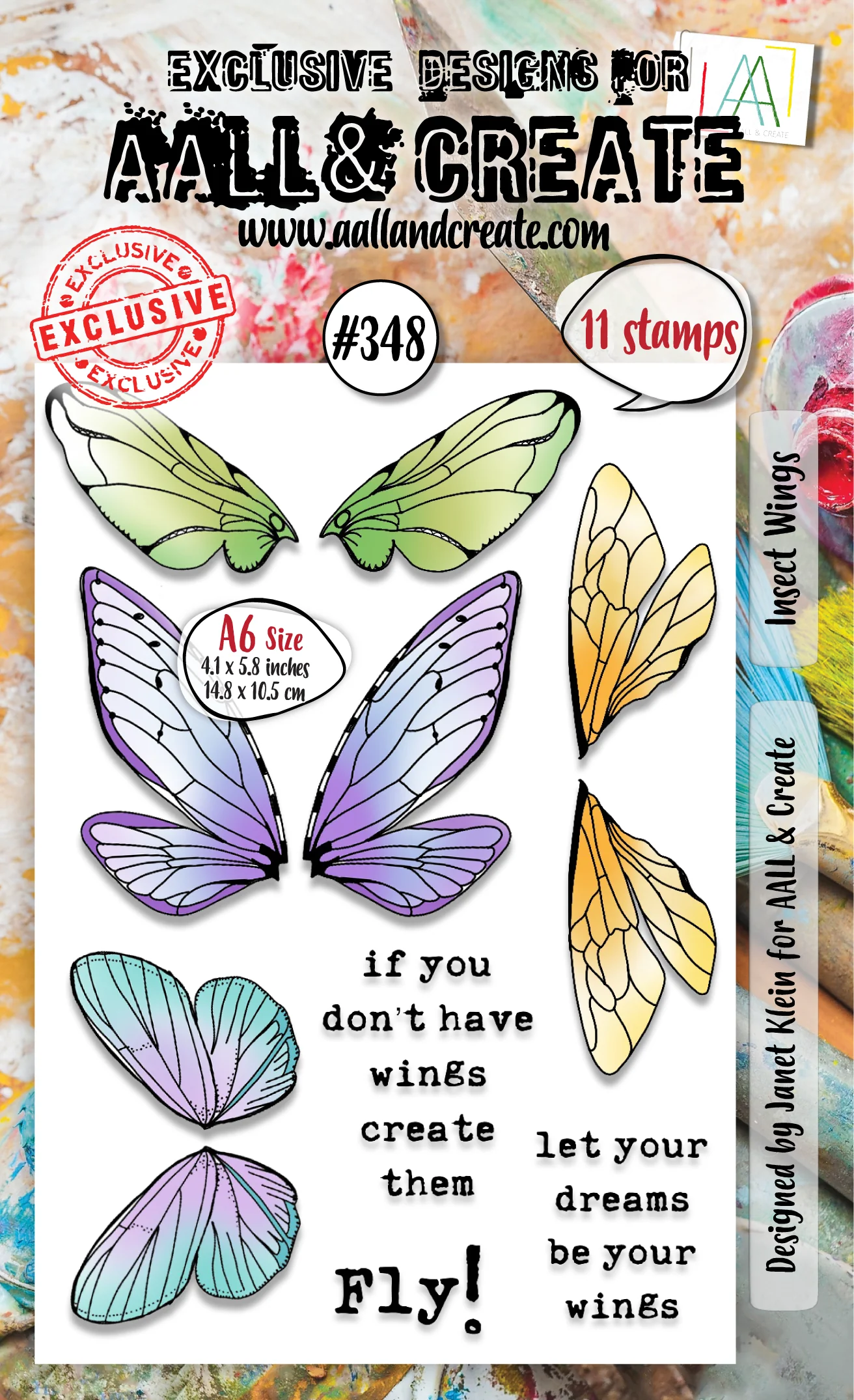 #348 - A6 Clear Stamp Set - Insect Wings