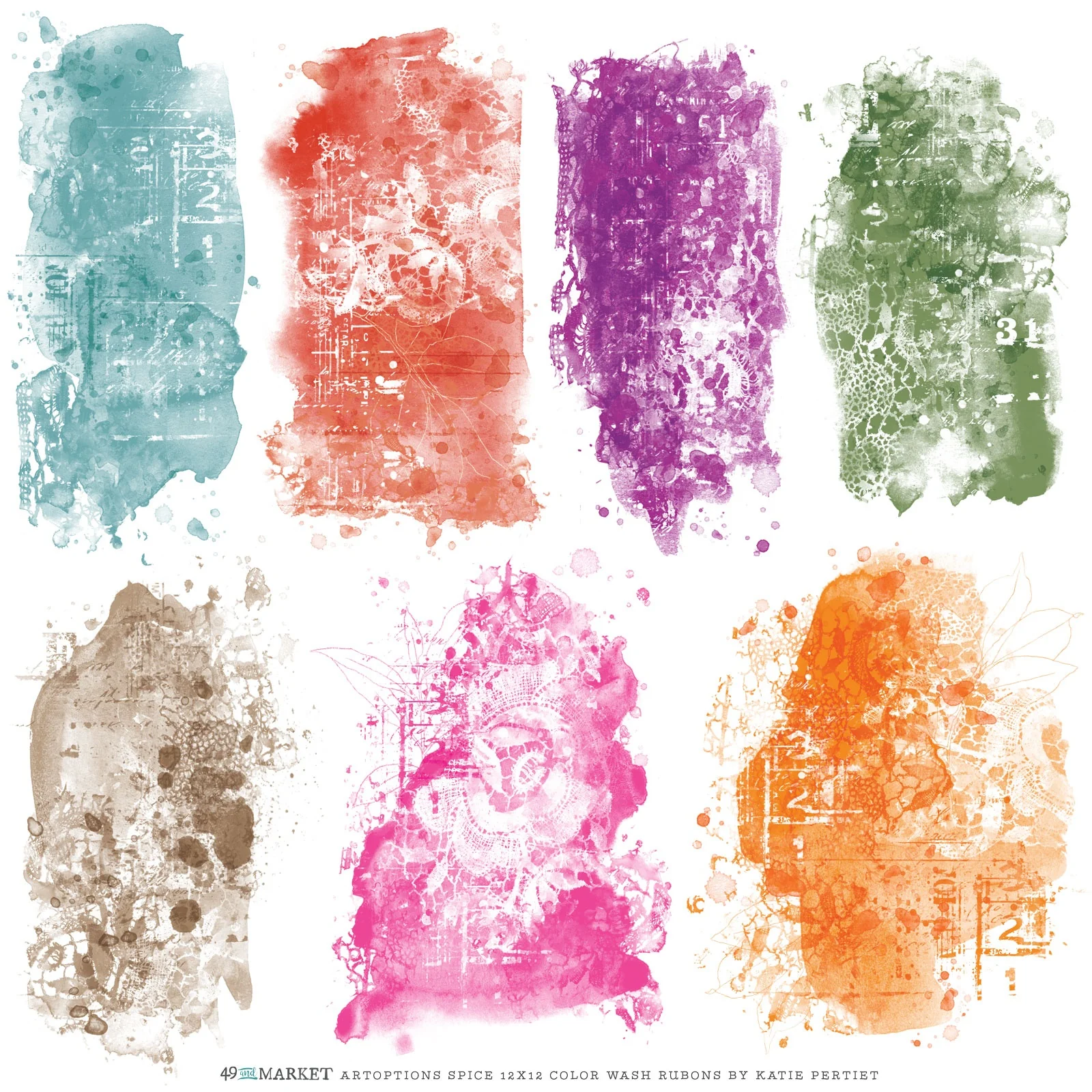 49 And Market ARToptions Spice Rub-Ons 12"X12" 1 Pc- Color Wash - Image 2