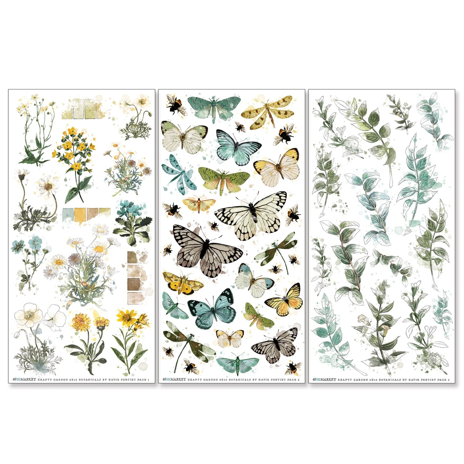 49 And Market Krafty Garden Rub-On Transfer Set - Botanicals - Image 2