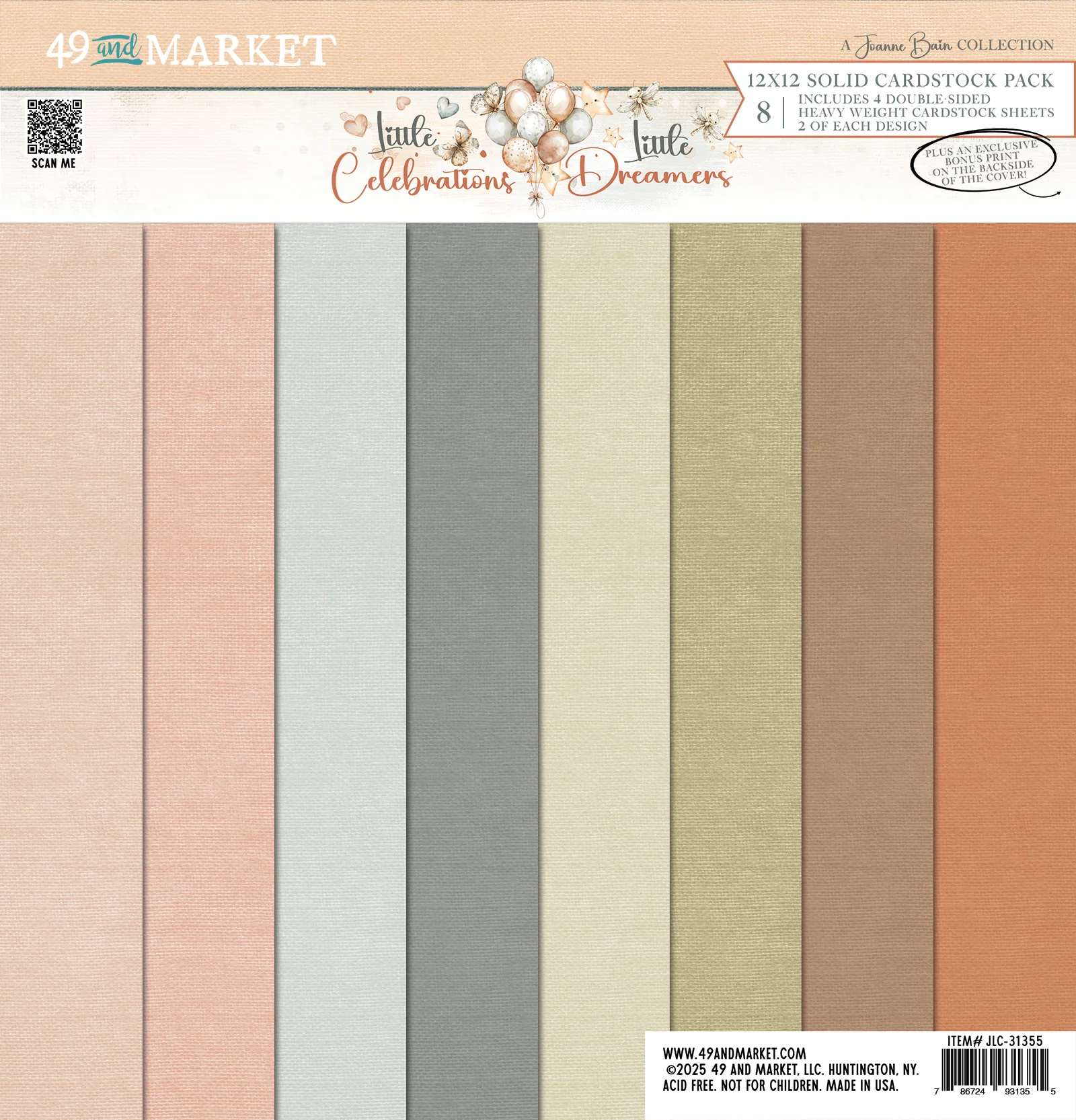 49 and Market Little Dreamer / Little Celebrations 12x12" Collection Pack Solids