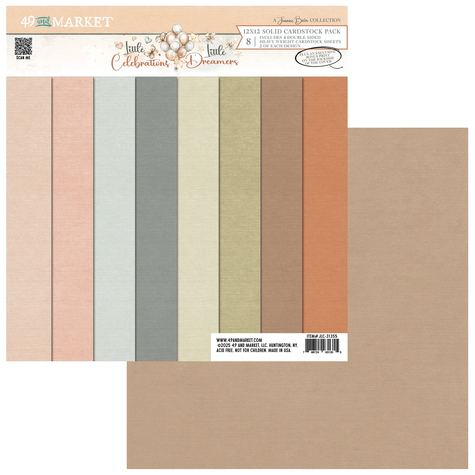49 and Market Little Dreamer / Little Celebrations 12x12" Collection Pack Solids - Image 2