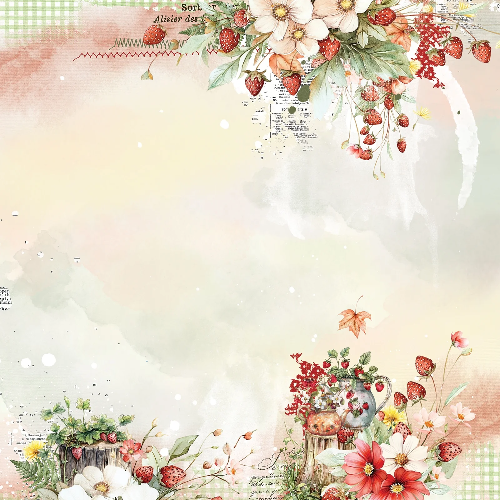 49 And Market Nature's Haven Double-Sided Cardstock 12"X12" - Strawberry Tea - Image 3