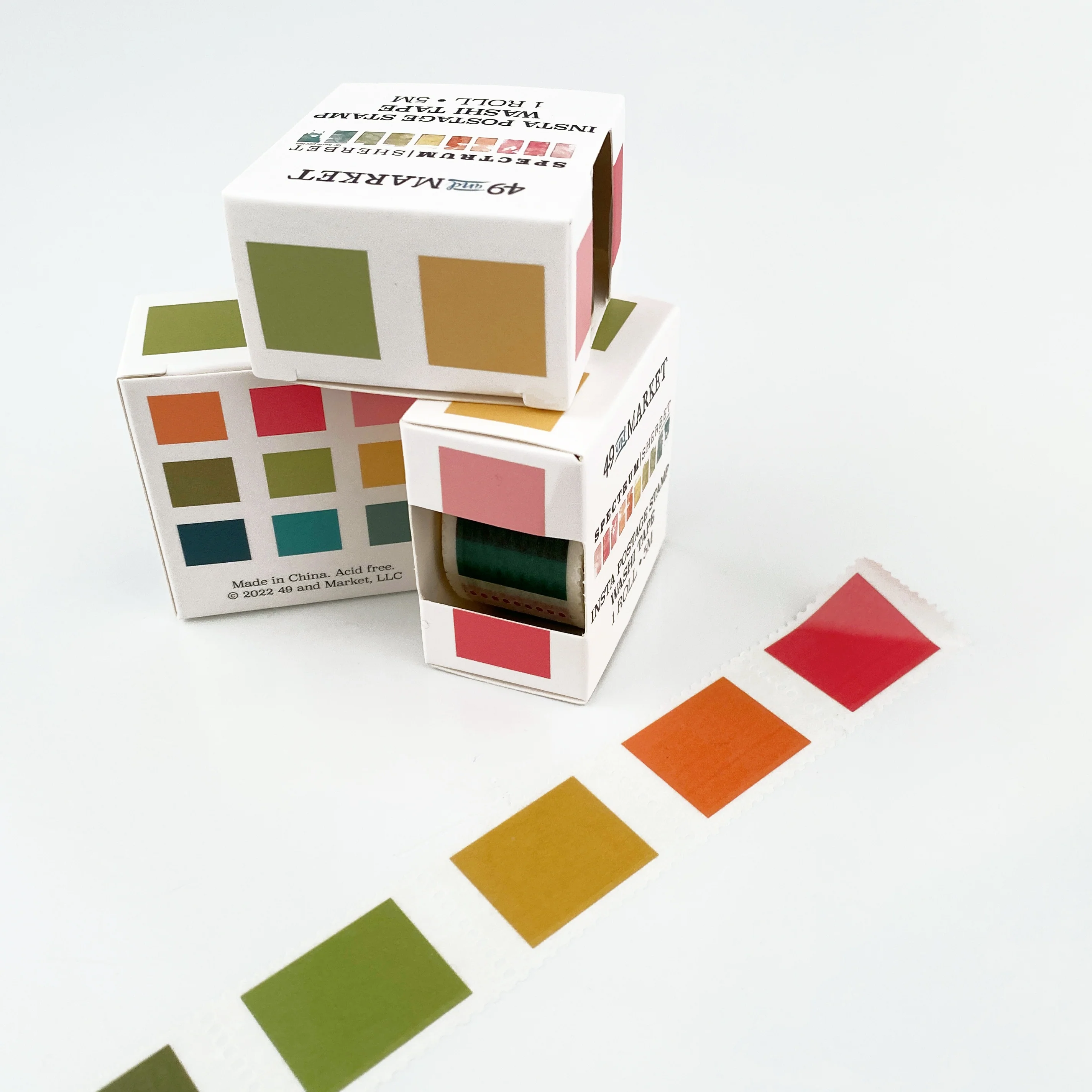 49 And Market Spectrum Sherbet Postage Washi Tape Roll