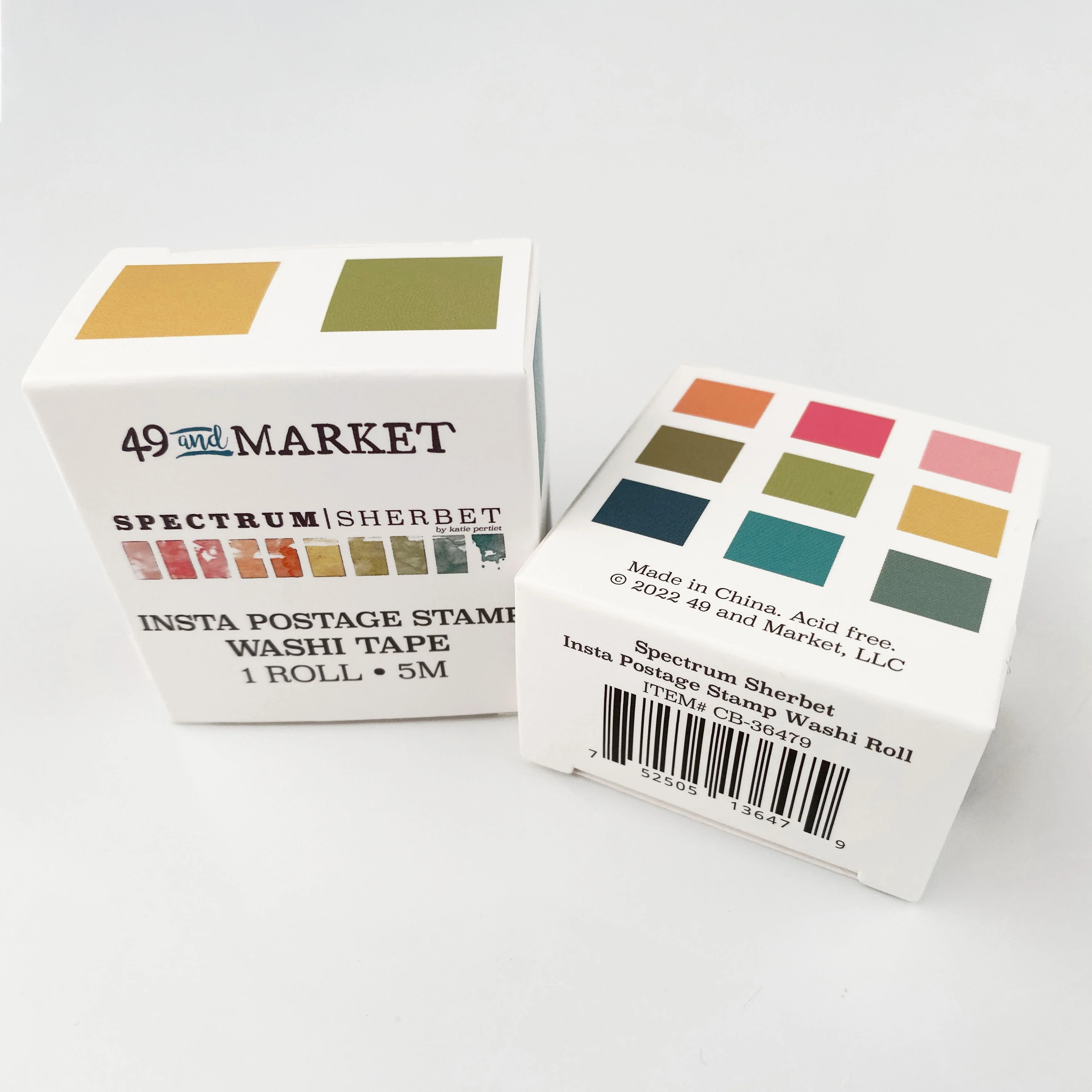 49 And Market Spectrum Sherbet Postage Washi Tape Roll - Image 2