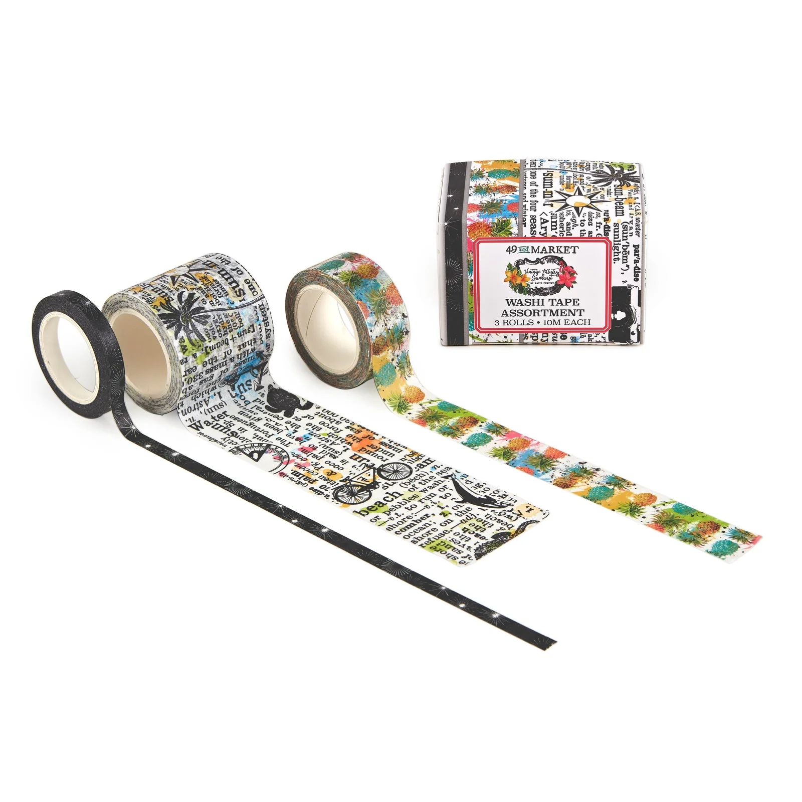 49 And Market Vintage Artistry Sunburst Washi Tape Set 3 Pcs