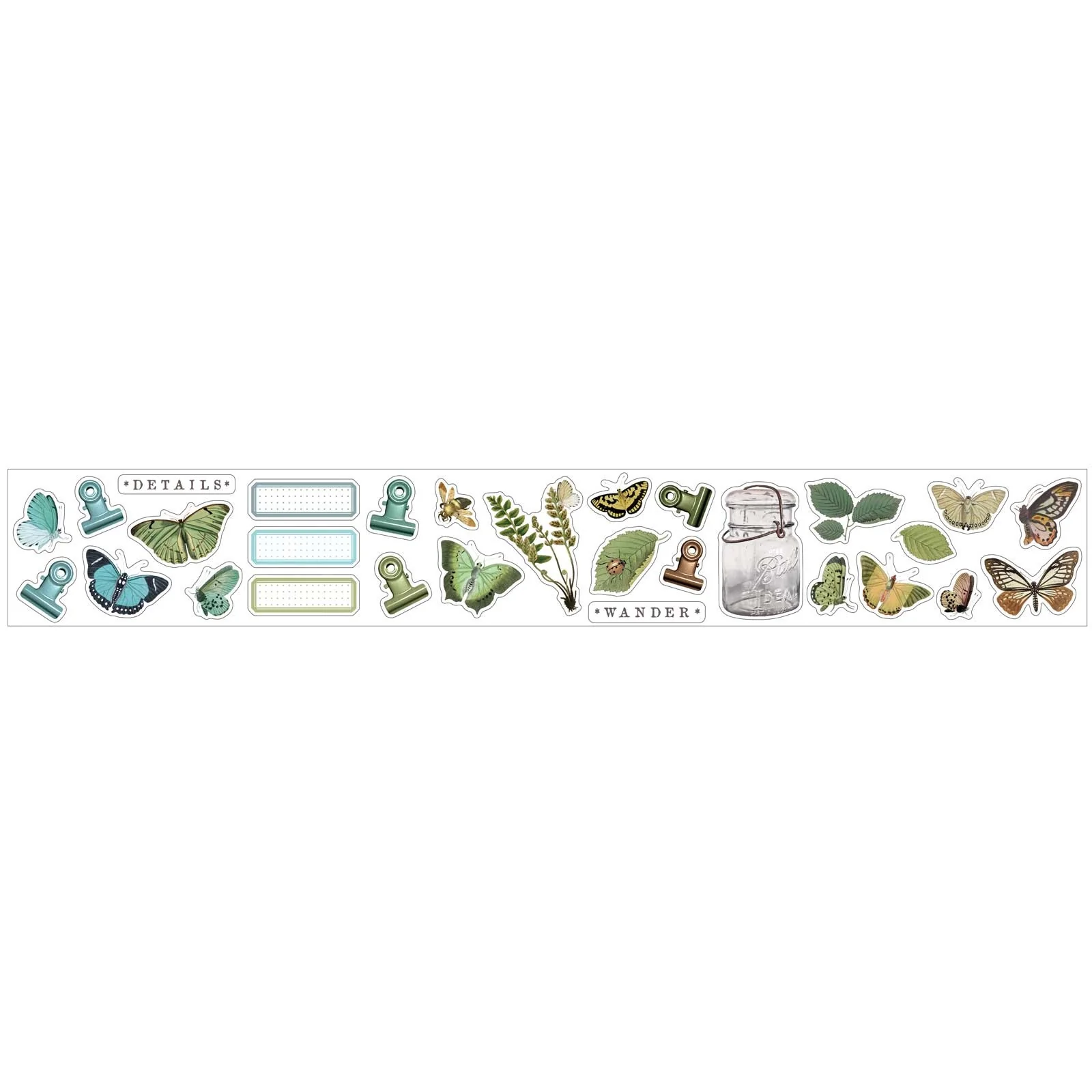 49 And Market Washi Sticker Roll - Nature Study Wings - Image 3