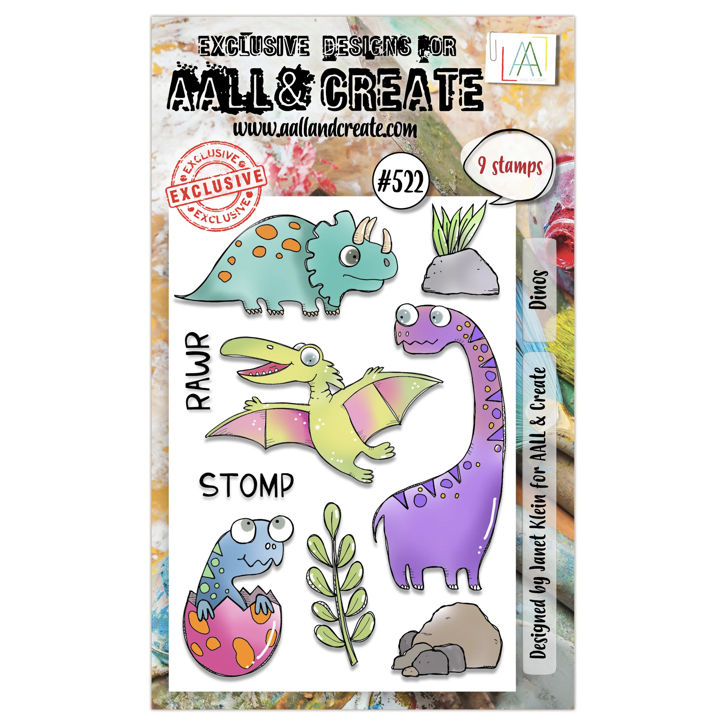 #522 - A6 Clear Stamp Set - Dinos