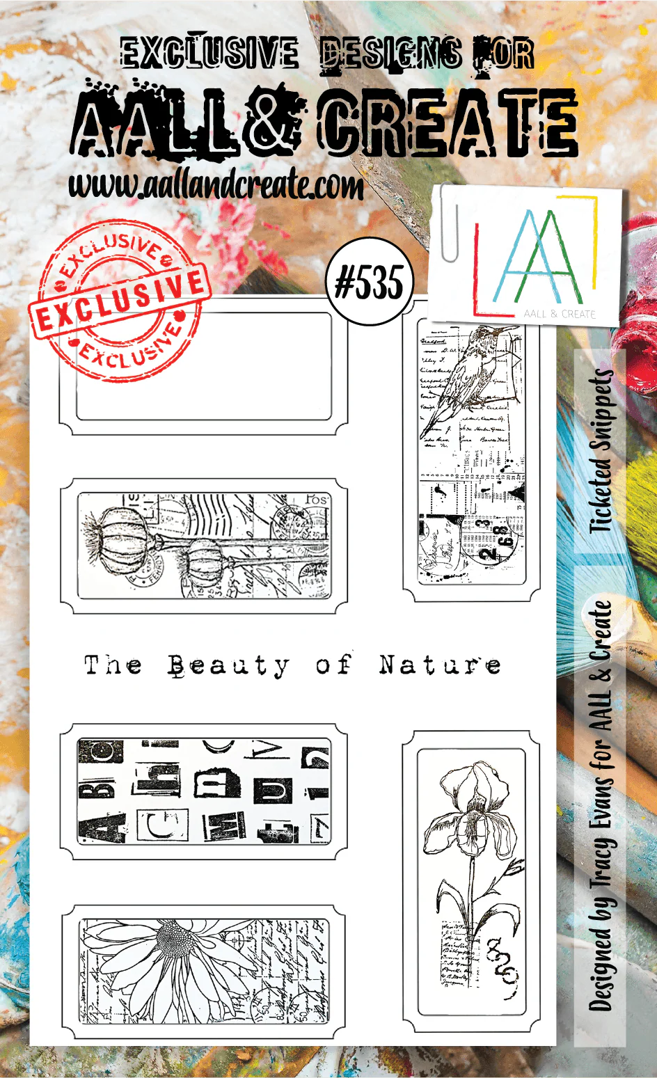 #535 - A6 Clear Stamp Set - Ticketed Snippets