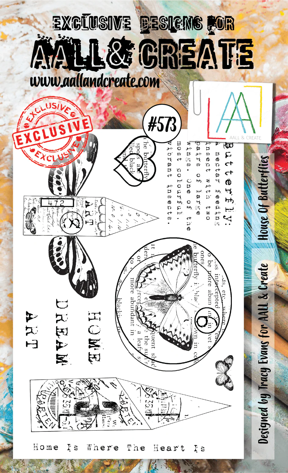 #573 - A6 Clear Stamp Set - House Of Butterflies