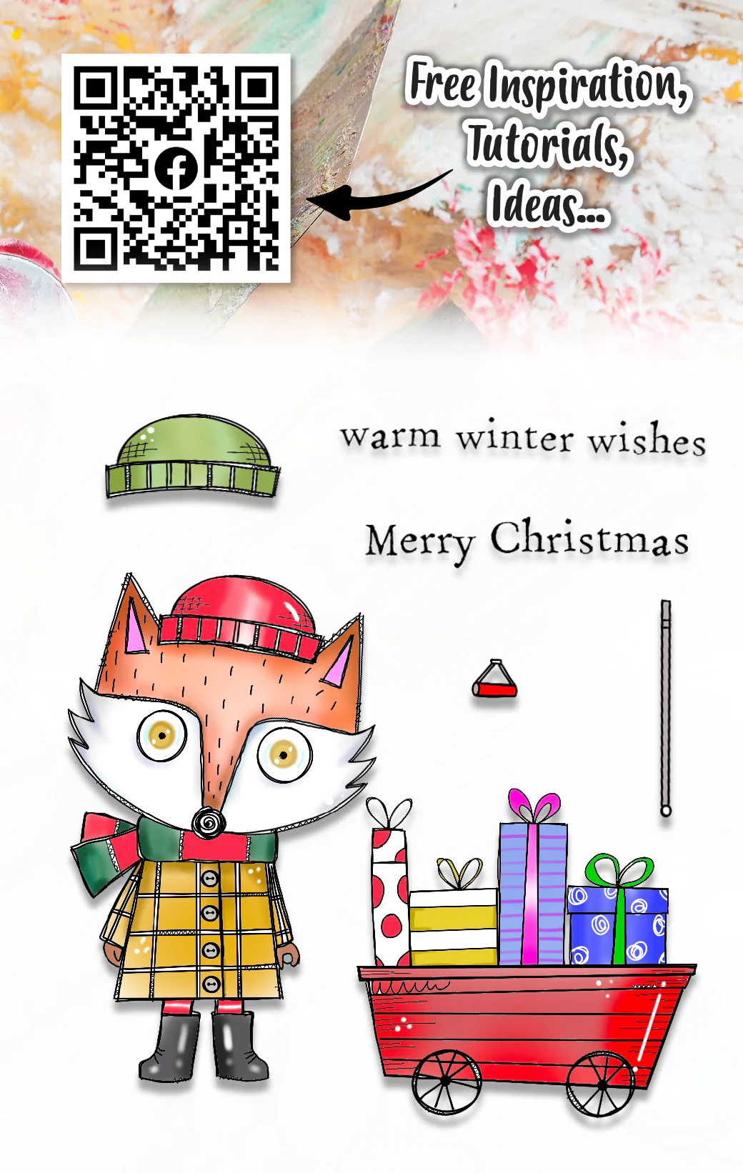 #607 - A7 Clear Stamp Set - Holiday Fox - Image 11