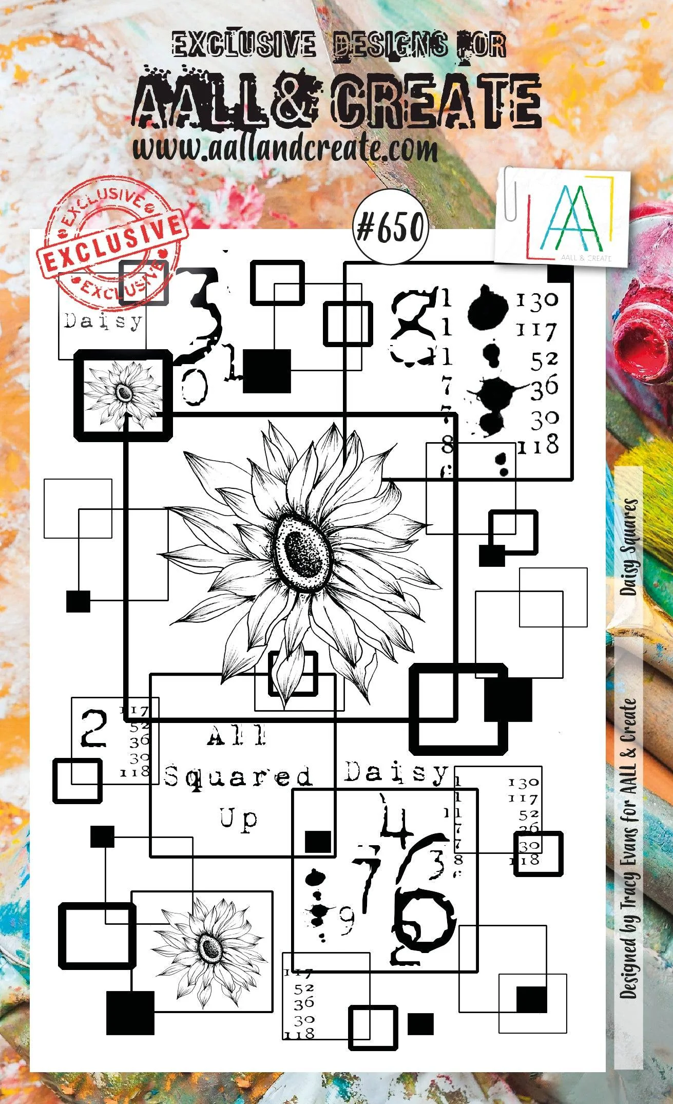 #650 - A6 Clear Stamp Set - Daisy Squares