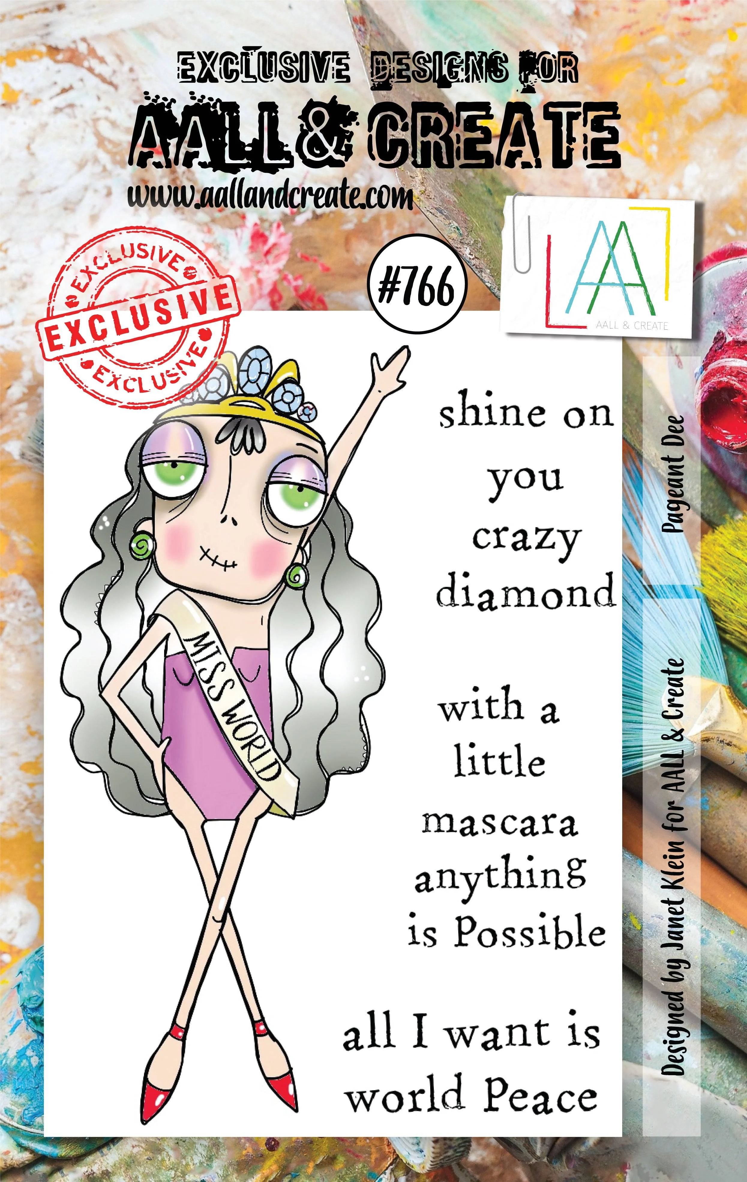 #766 - A7 Clear Stamp Set - Pageant Dee