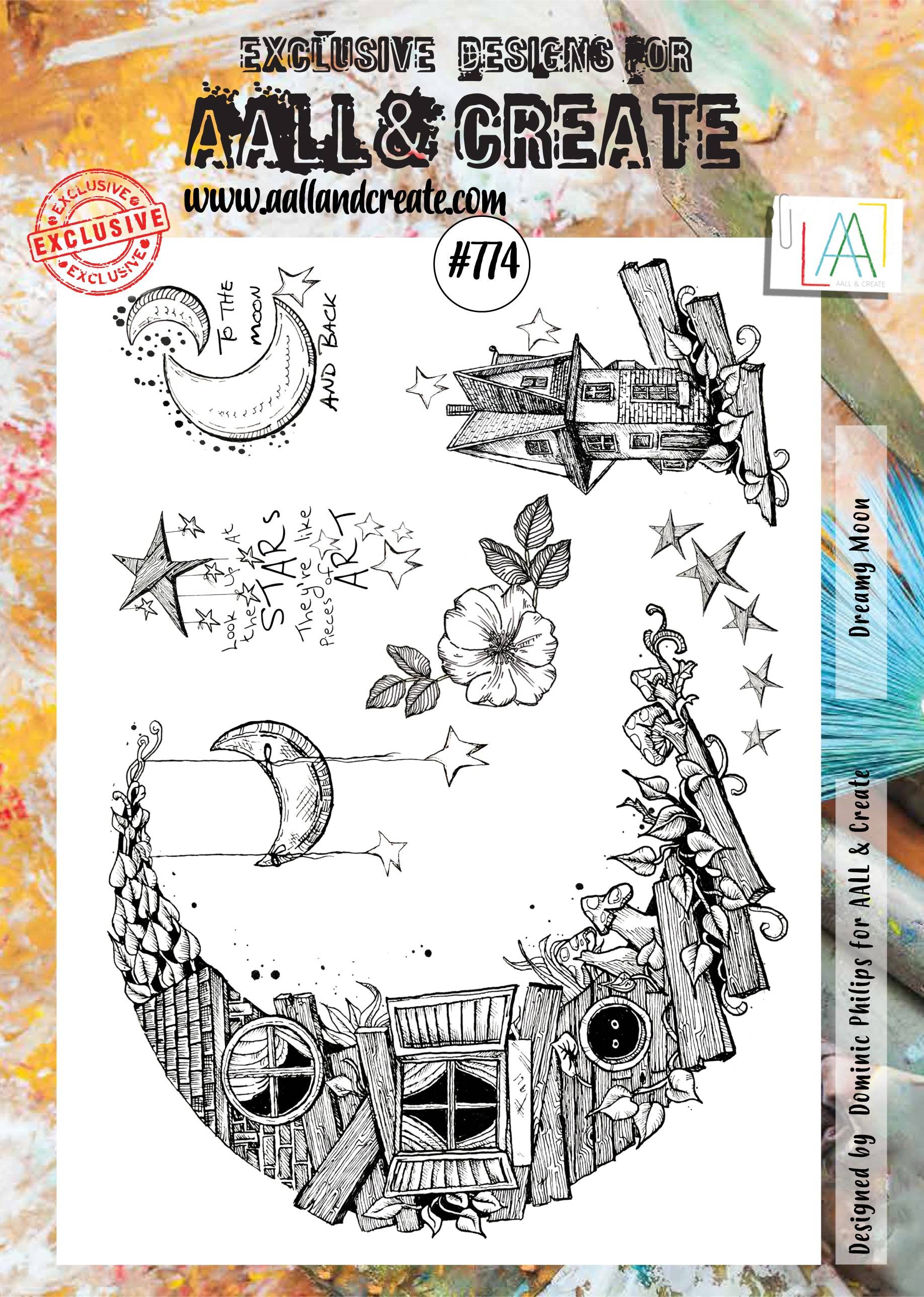#774 - A4 Clear Stamp Set - Dreamy Moon