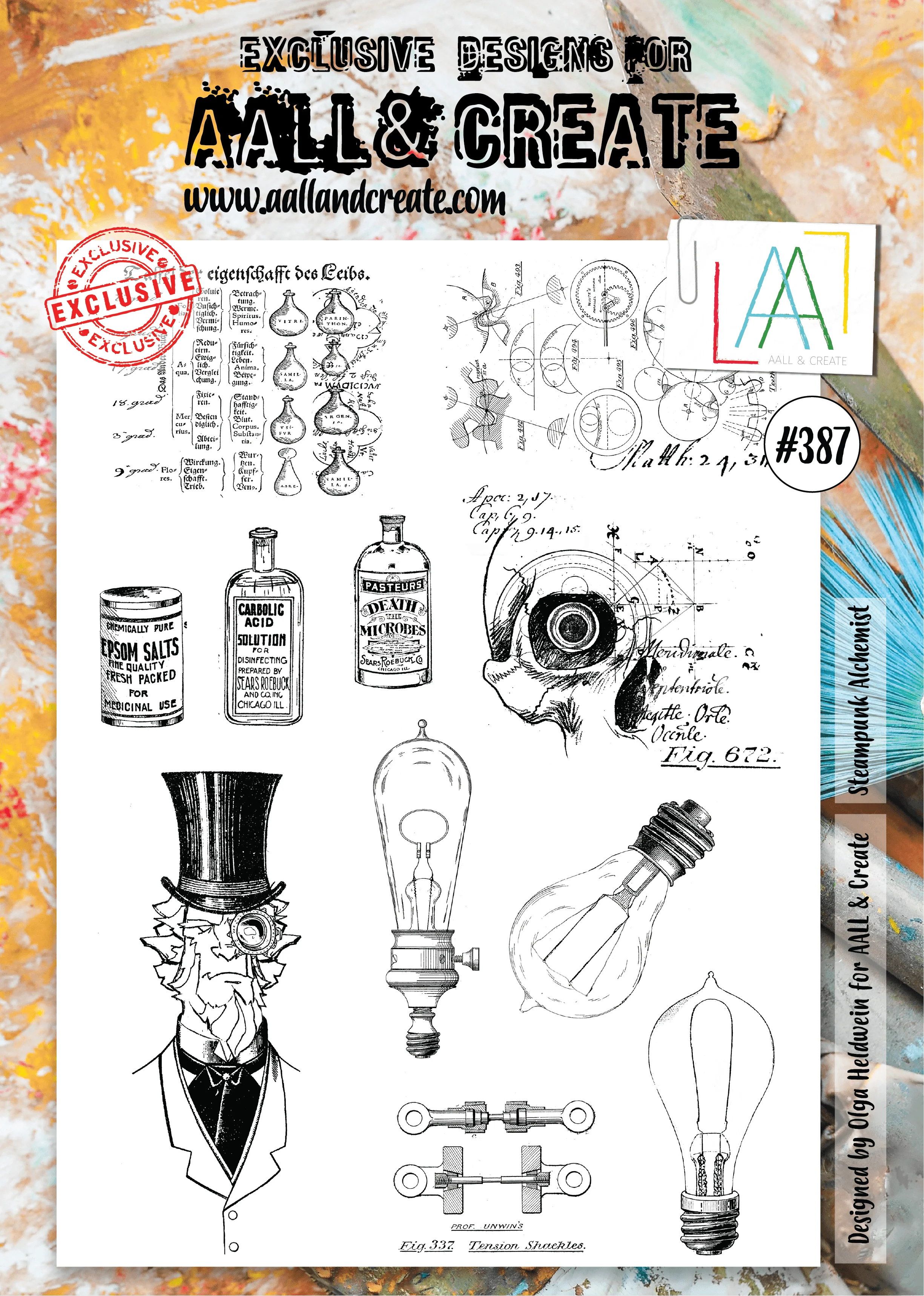 #387 - Clear Stamp Set - Steampunk Alchemist