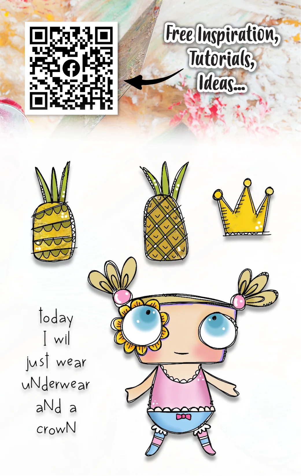 #259 - A7 Clear Stamp Set - Pineapple Queen - Image 2