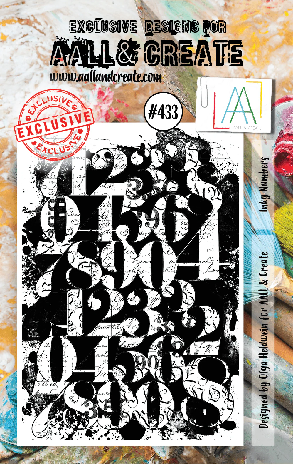 #433 - A7 Clear Stamp Set - Inky Numbers