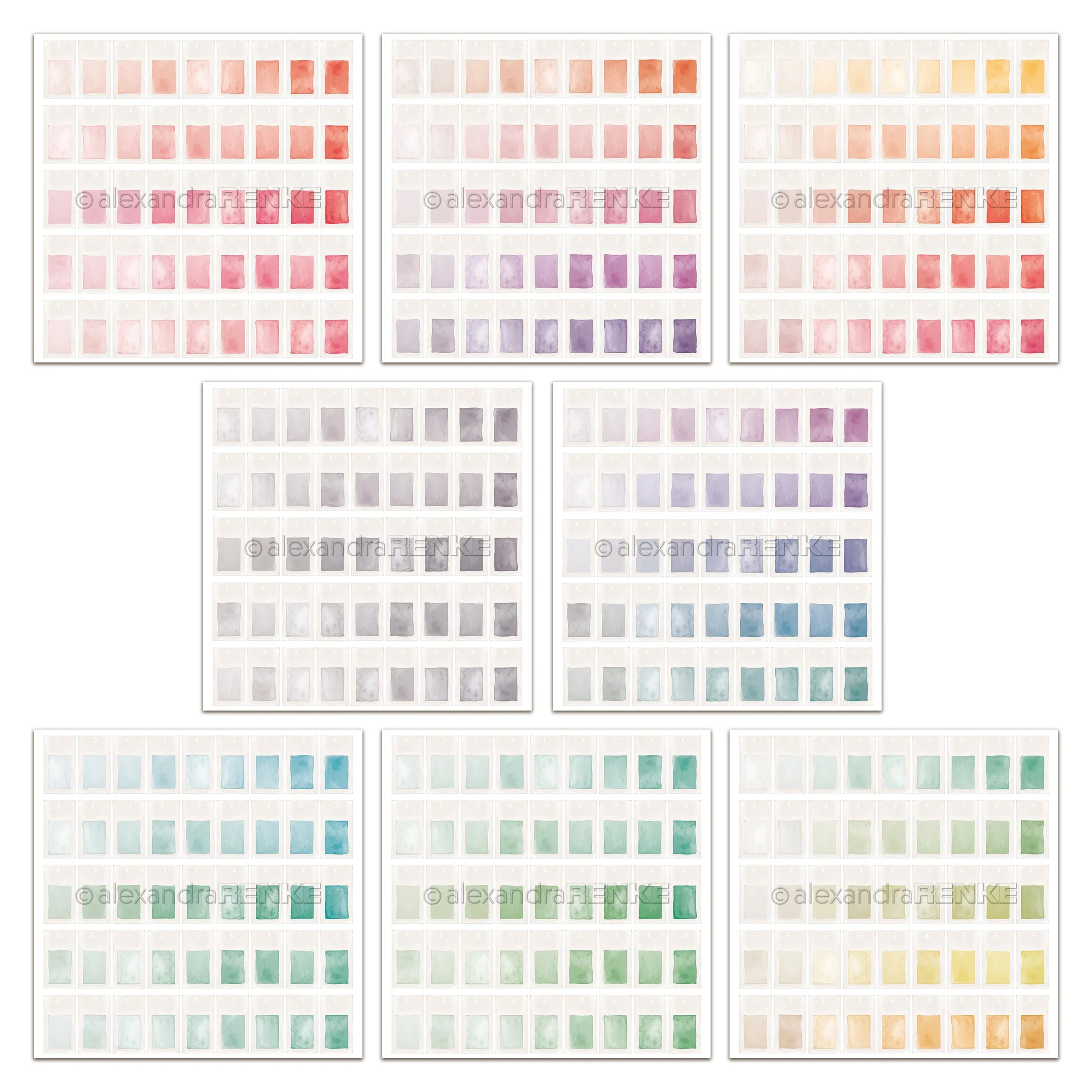 Alexandra Renke 12x12" Design Paper Colour Cards Collection 200g - 8 pcs