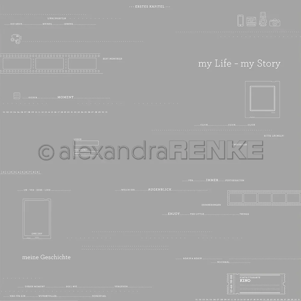 Alexandra Renke 12x12" Design Paper TypoArt My Story 200g - 1 pc