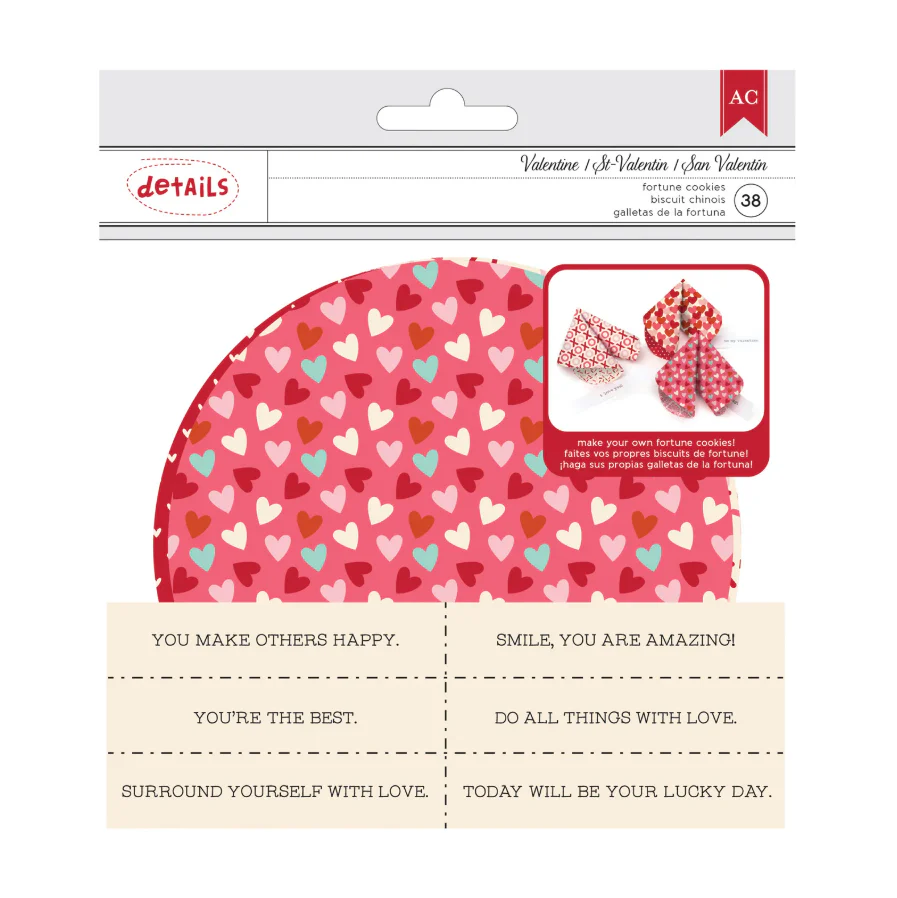 American Crafts Valentines Fortune Cookie Kit x38