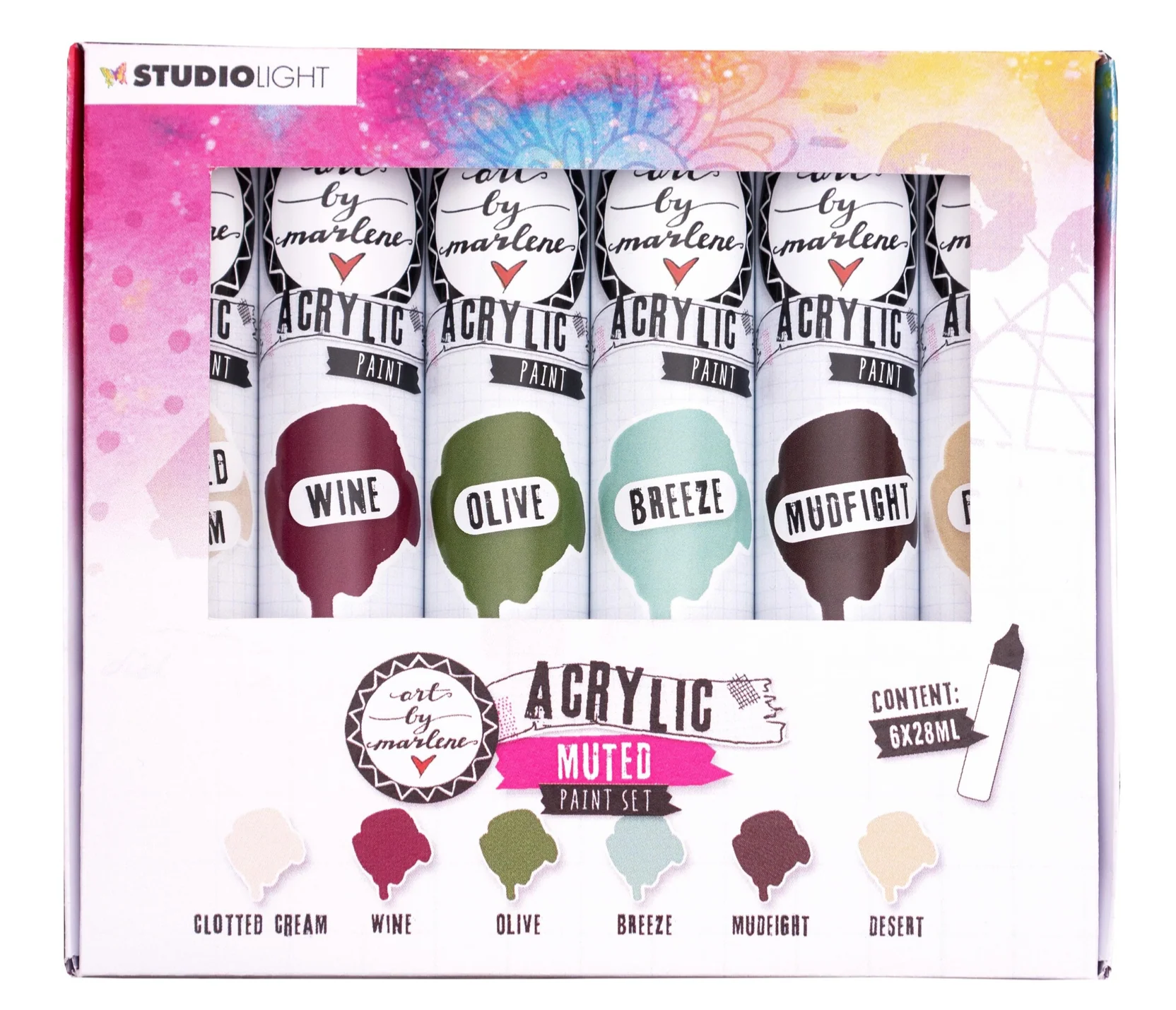 Art By Marlene Essentials Acrylic Paint Set Muted (6x28ml)