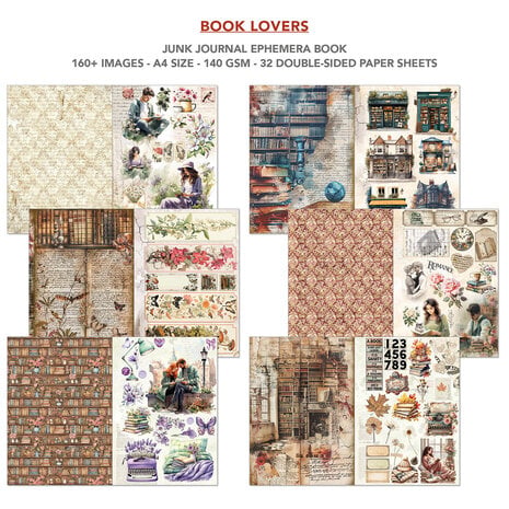 Ciao Bella Book Lovers A4 Junk Journal Ephemera Book (32pcs) - Image 6
