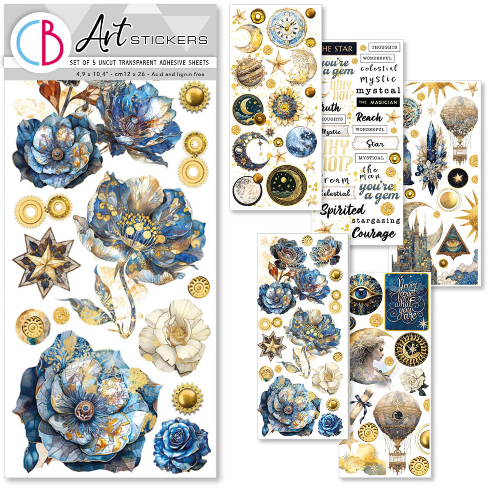 Ciao Bella Celestial Transparent Adhesive Sheets (5pcs)