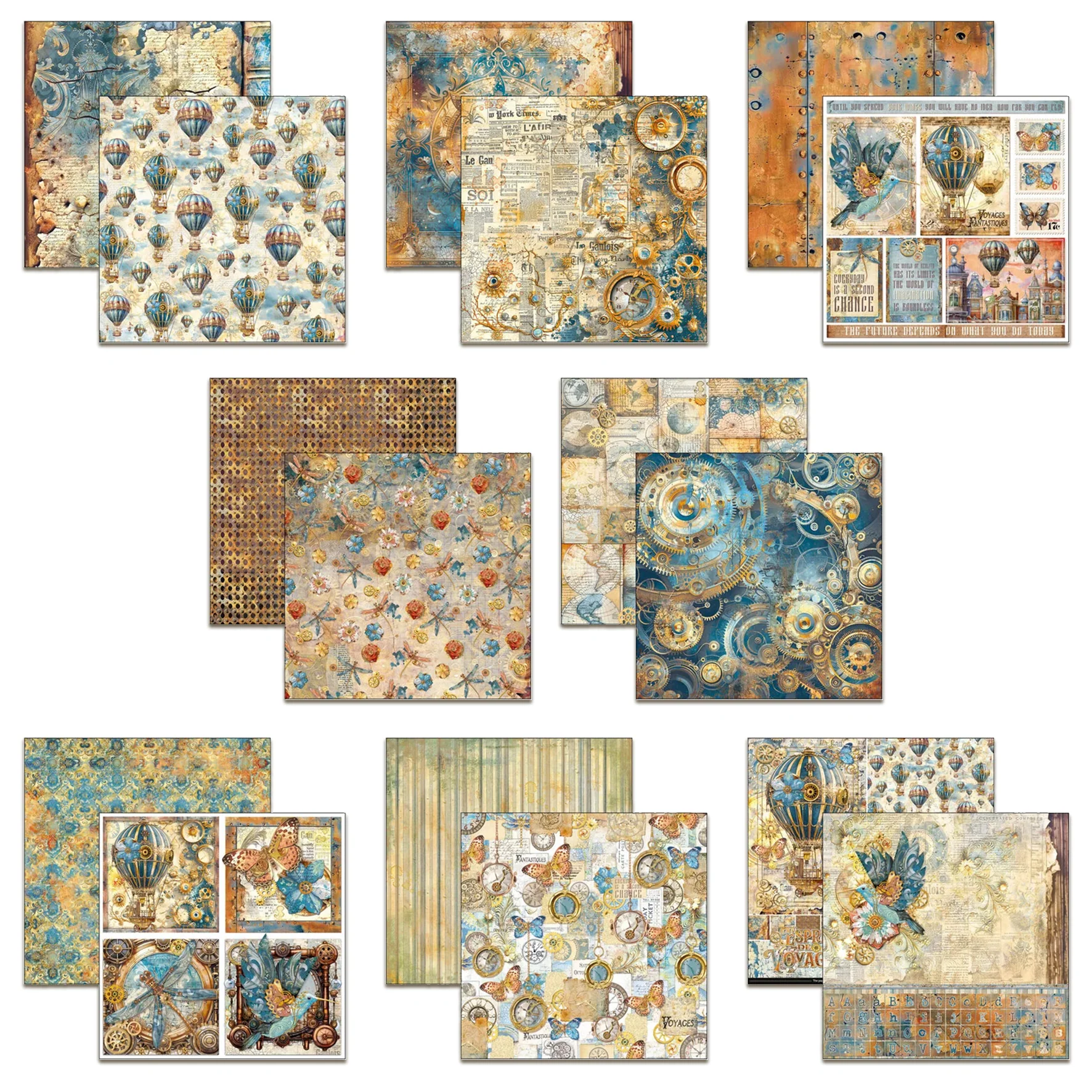 Ciao Bella Esprit de Voyage 12x12 Inch Patterns Pad (8pcs)