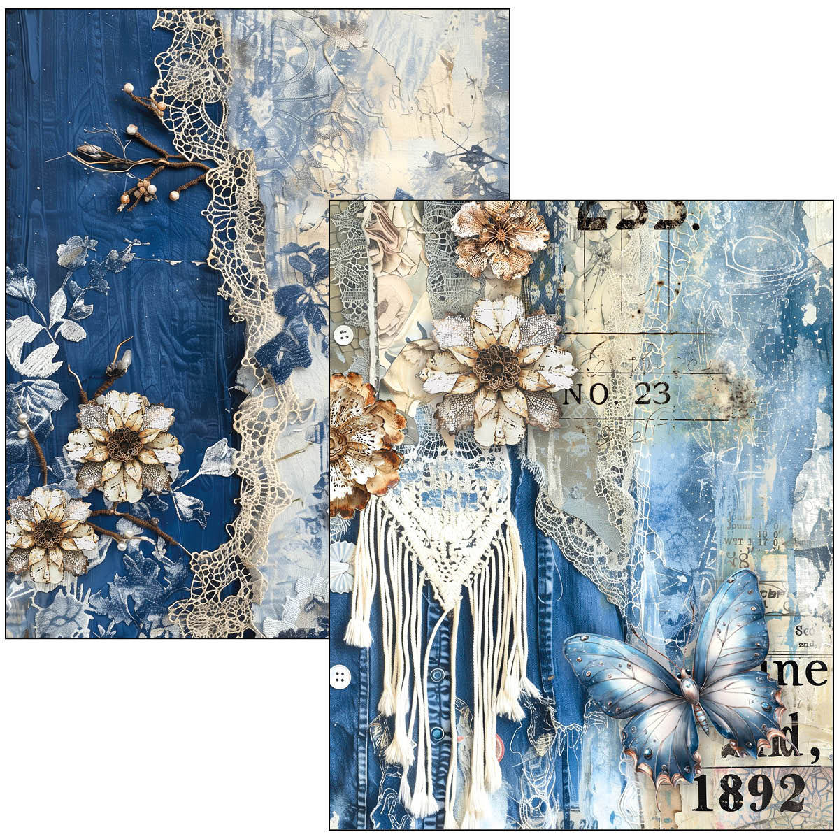 Ciao Bella Mixed Media Book A4 Maxi Urban Blue Denim - Image 10