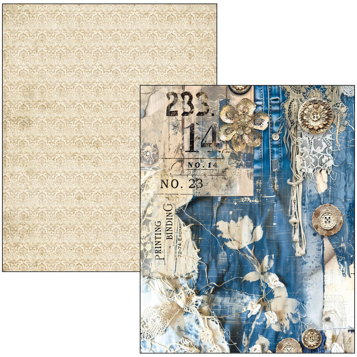 Ciao Bella Mixed Media Book A4 Maxi Urban Blue Denim - Image 13