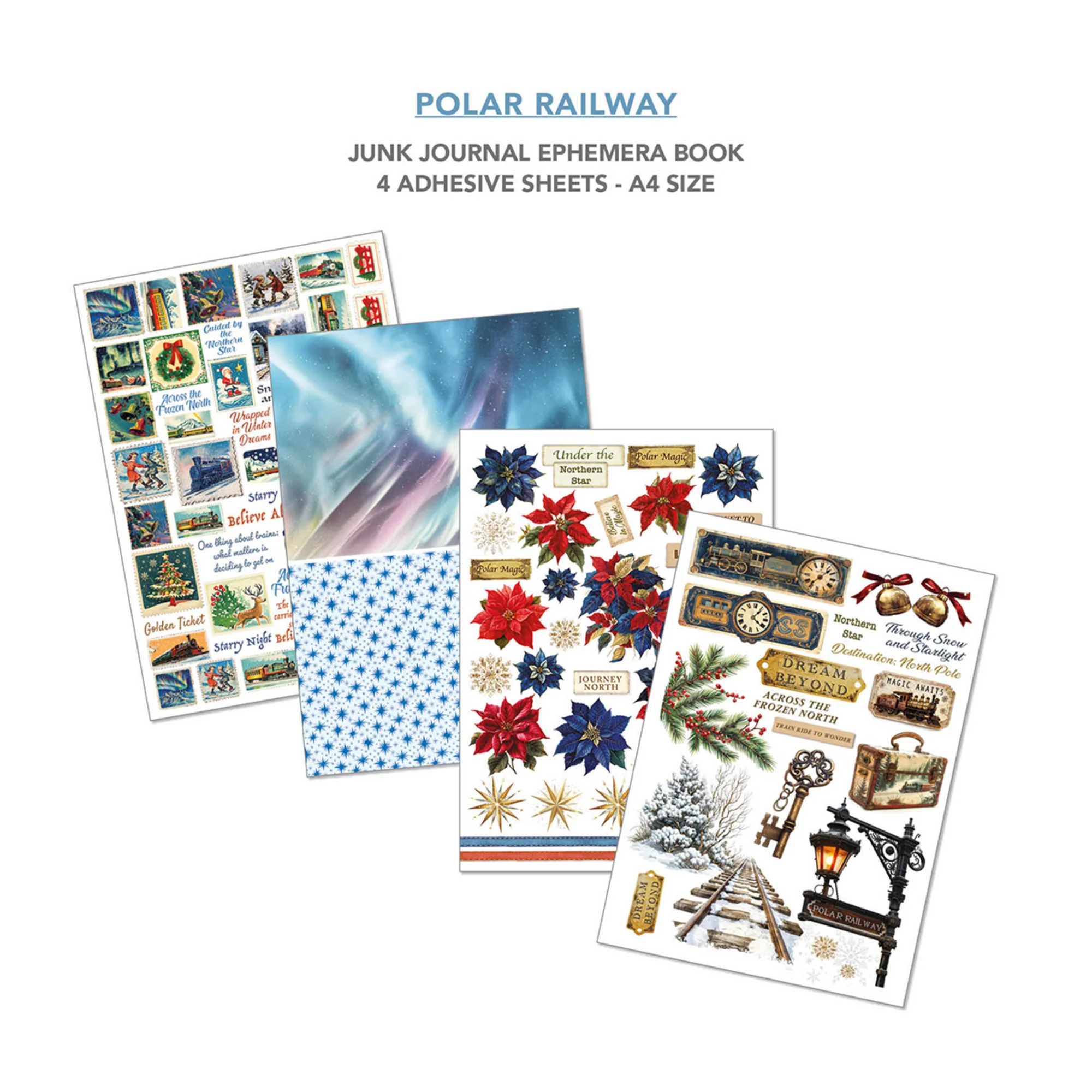 Ciao Bella Polar Railway A4 Junk Journal Ephemera Book (32pcs) - Image 6