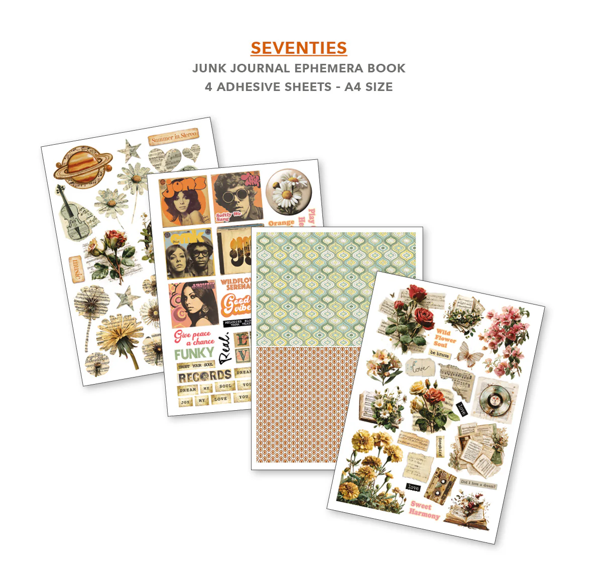 Ciao Bella Seventies A4 Junk Journal Ephemera Book (32pcs) - Image 6