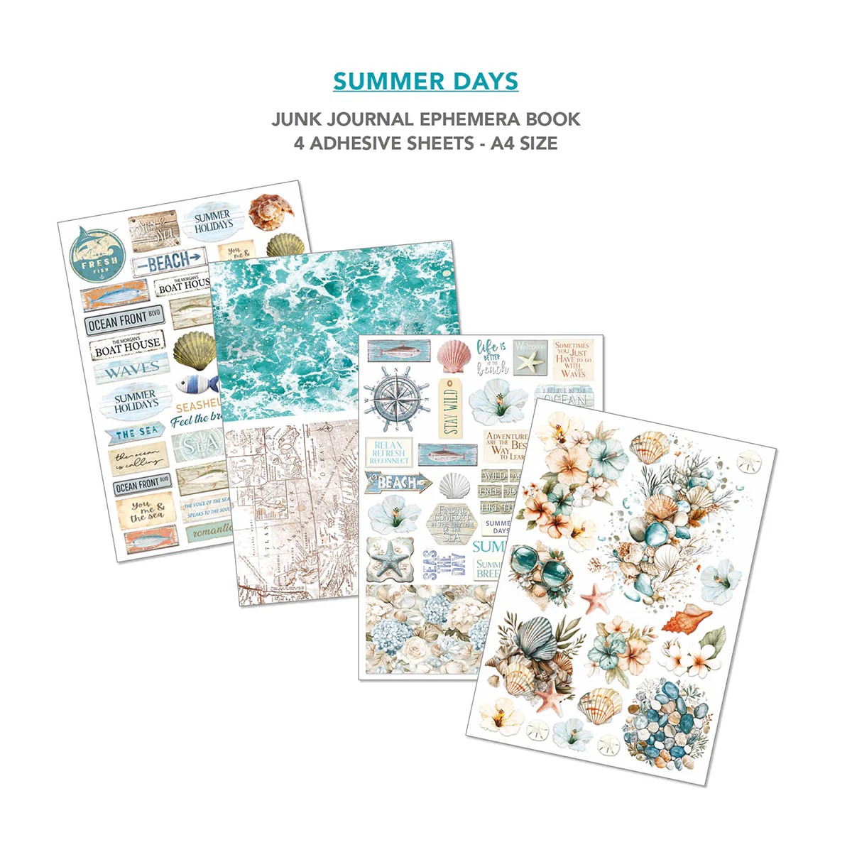 Ciao Bella Summer Days A4 Junk Journal Ephemera Book (32pcs) - Image 5