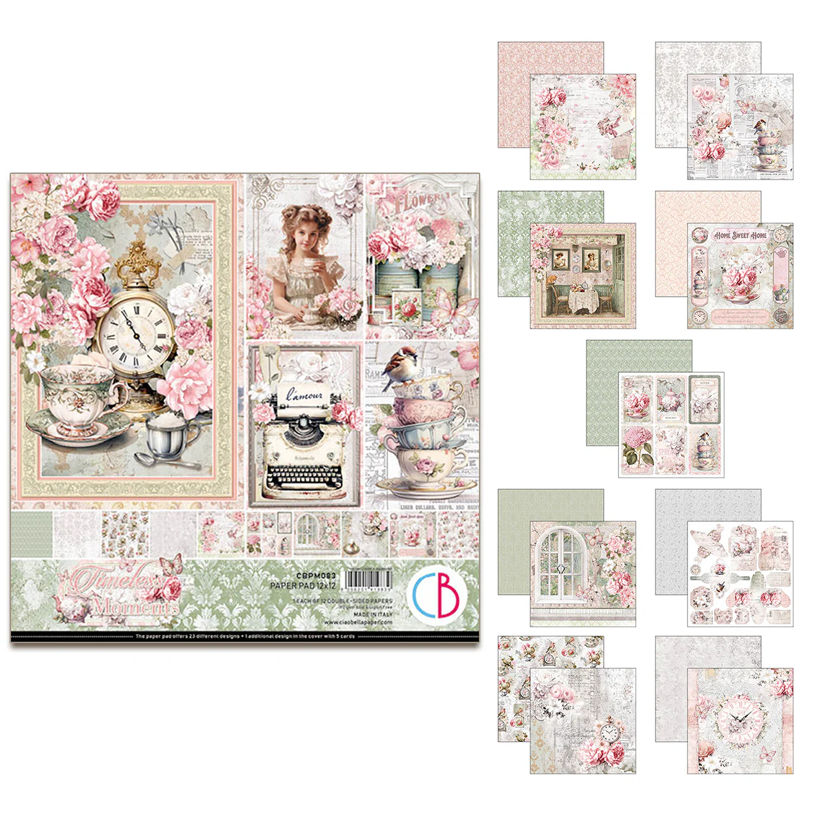 Ciao Bella Timeless Moments 12x12 Inch Paper Pad (12pcs)