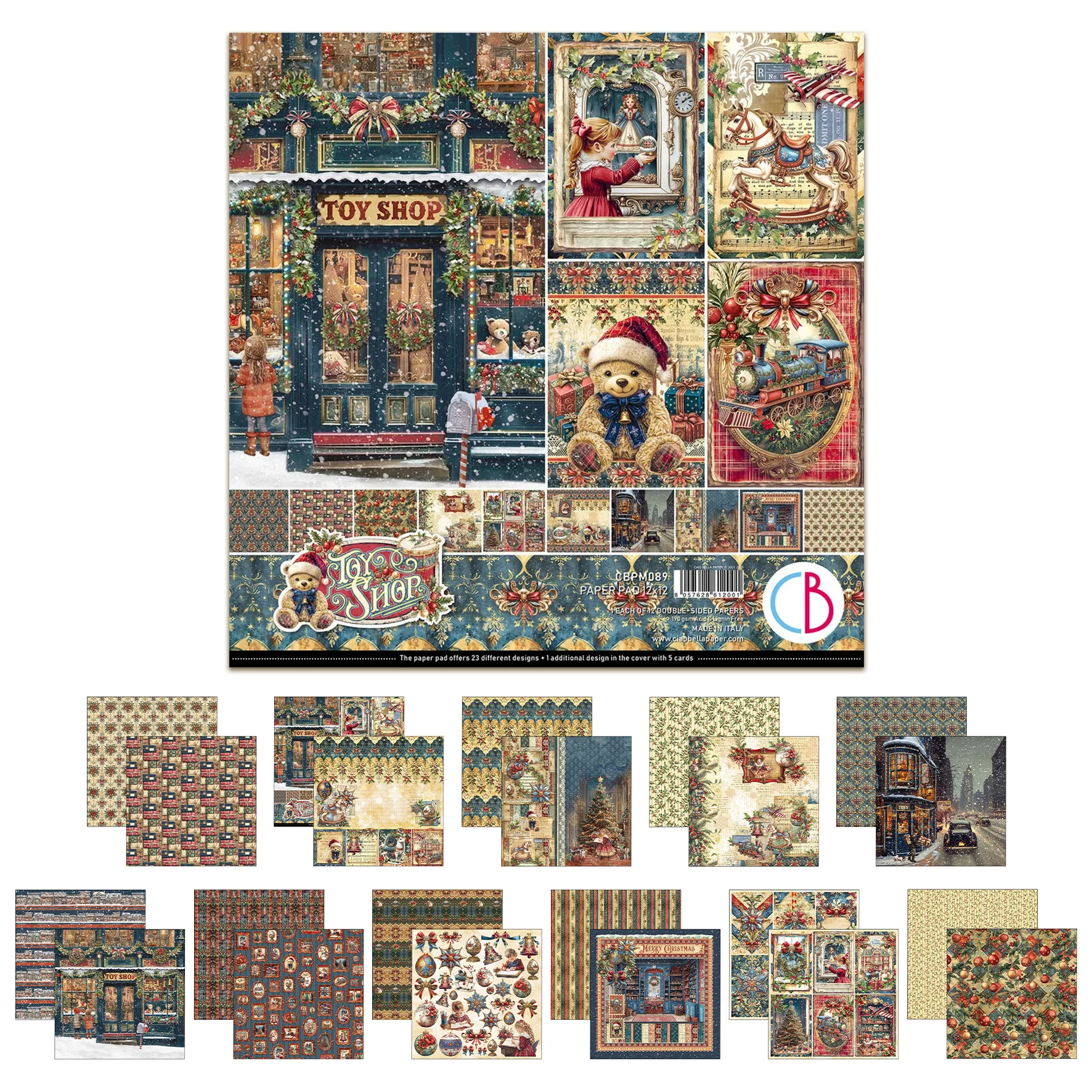 Ciao Bella Toy Shop 12x12 Inch Paper Pad (12pcs)