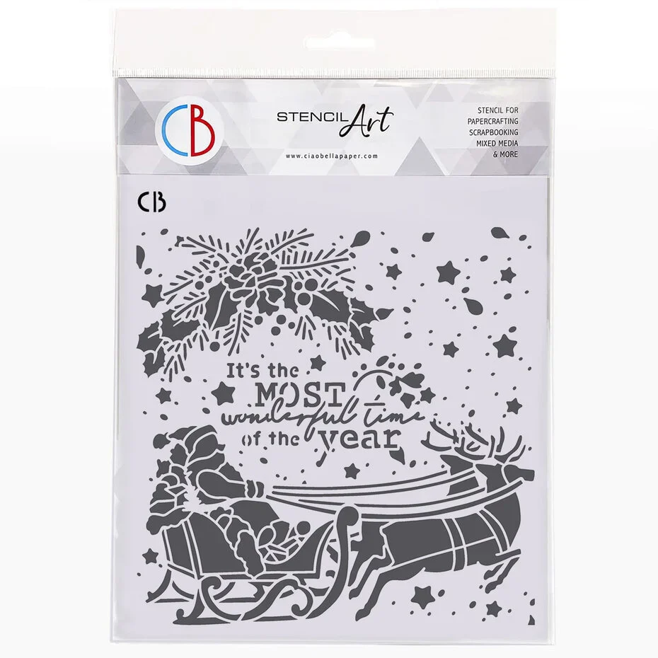 Ciao Bella Toy Shop 8x8 Inch Texture Stencil Wonderful Time