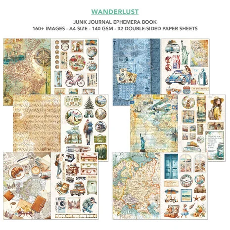 Ciao Bella Wanderlust A4 Junk Journal Ephemera Book (32pcs) - Image 6