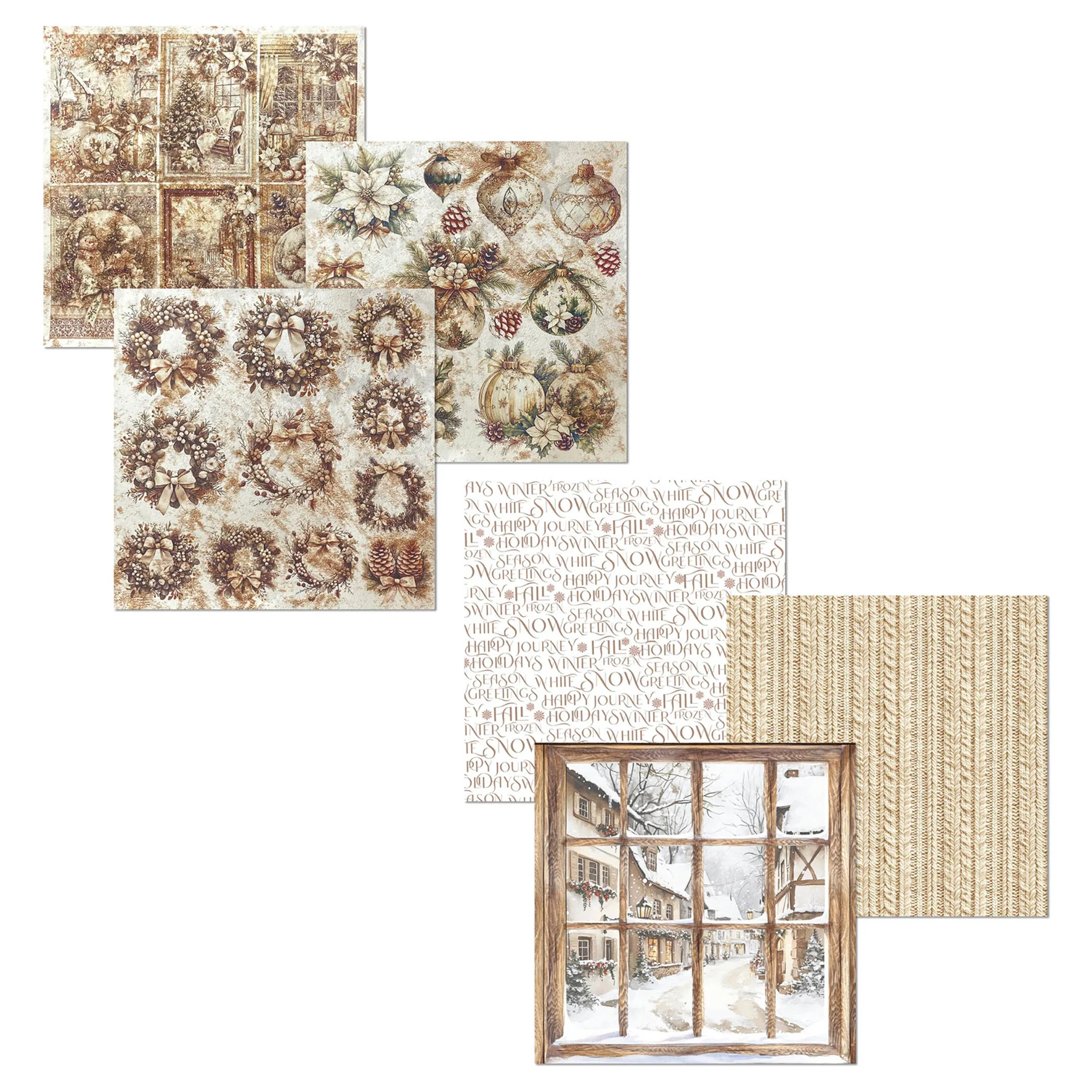 Ciao Bella Winter Season 6x6 Inch Deluxe Paper Pearl Copper & Vellum Dual Pack Mixed (6pcs) - Image 2