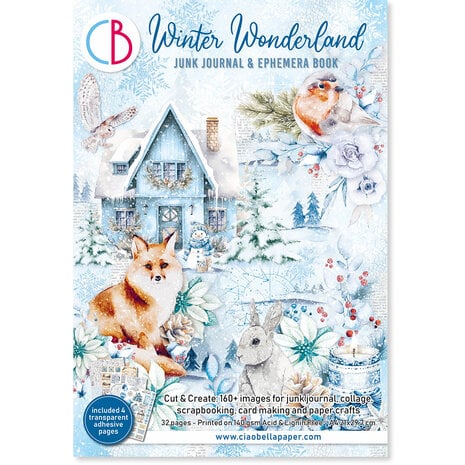 Ciao Bella Winter Wonderland A4 Junk Journal Ephemera Book (32pcs)