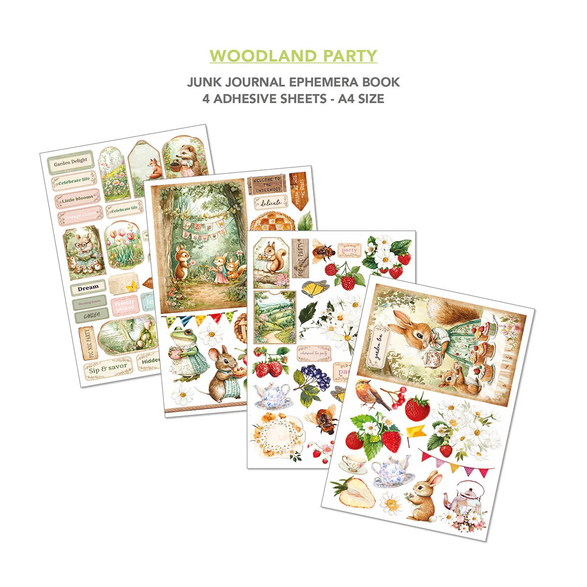 Ciao Bella Woodland Party A4 Junk Journal Ephemera Book (32pcs) - Image 7