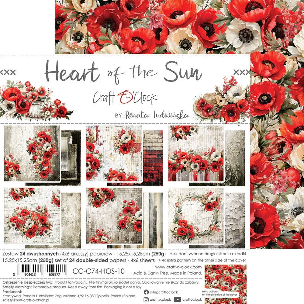 Craft O'Clock Heart of the Sun 6x6 Inch Paper Set - Image 2