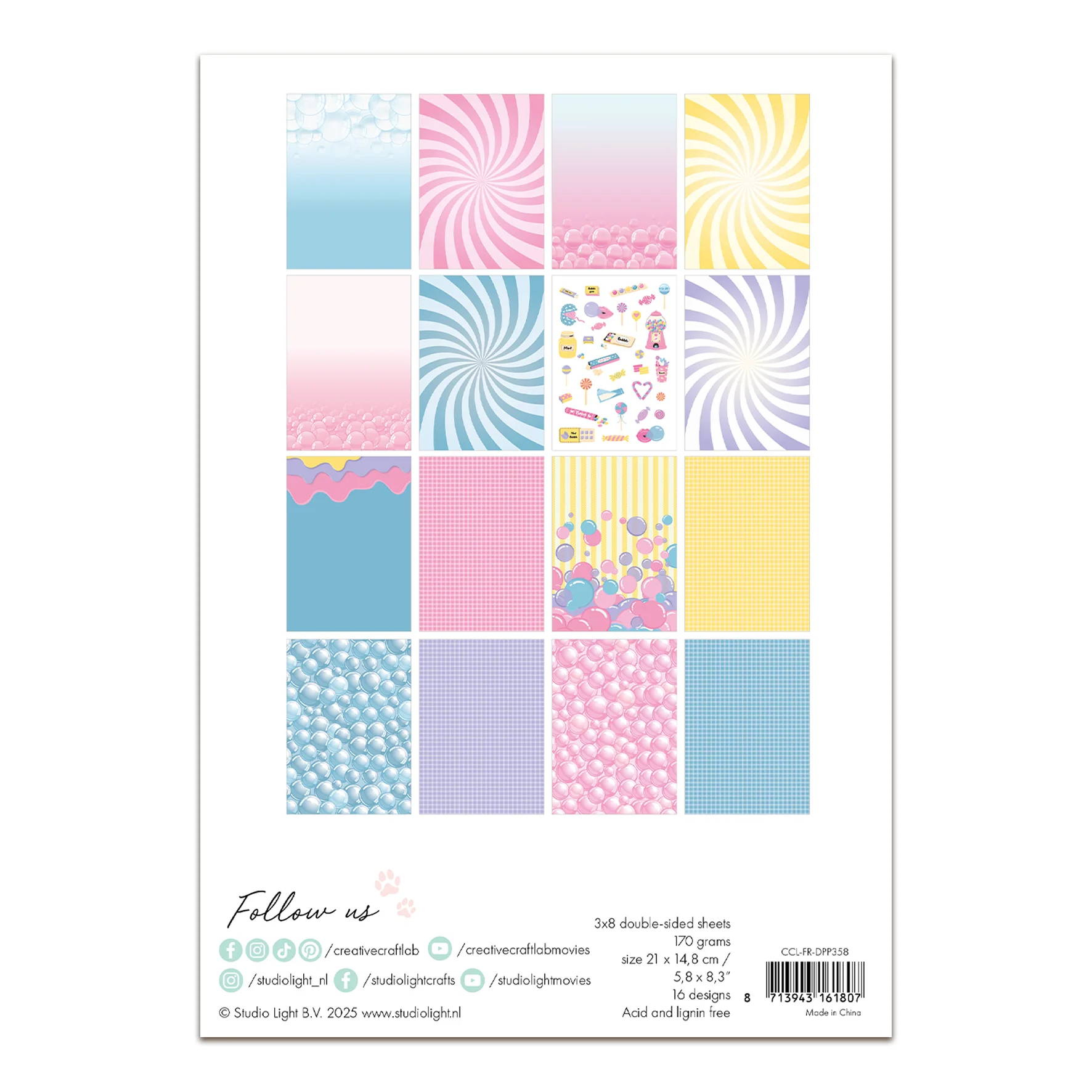 Creative Craftlab Designer Paper Pad Bubblicious Friendz - Image 2