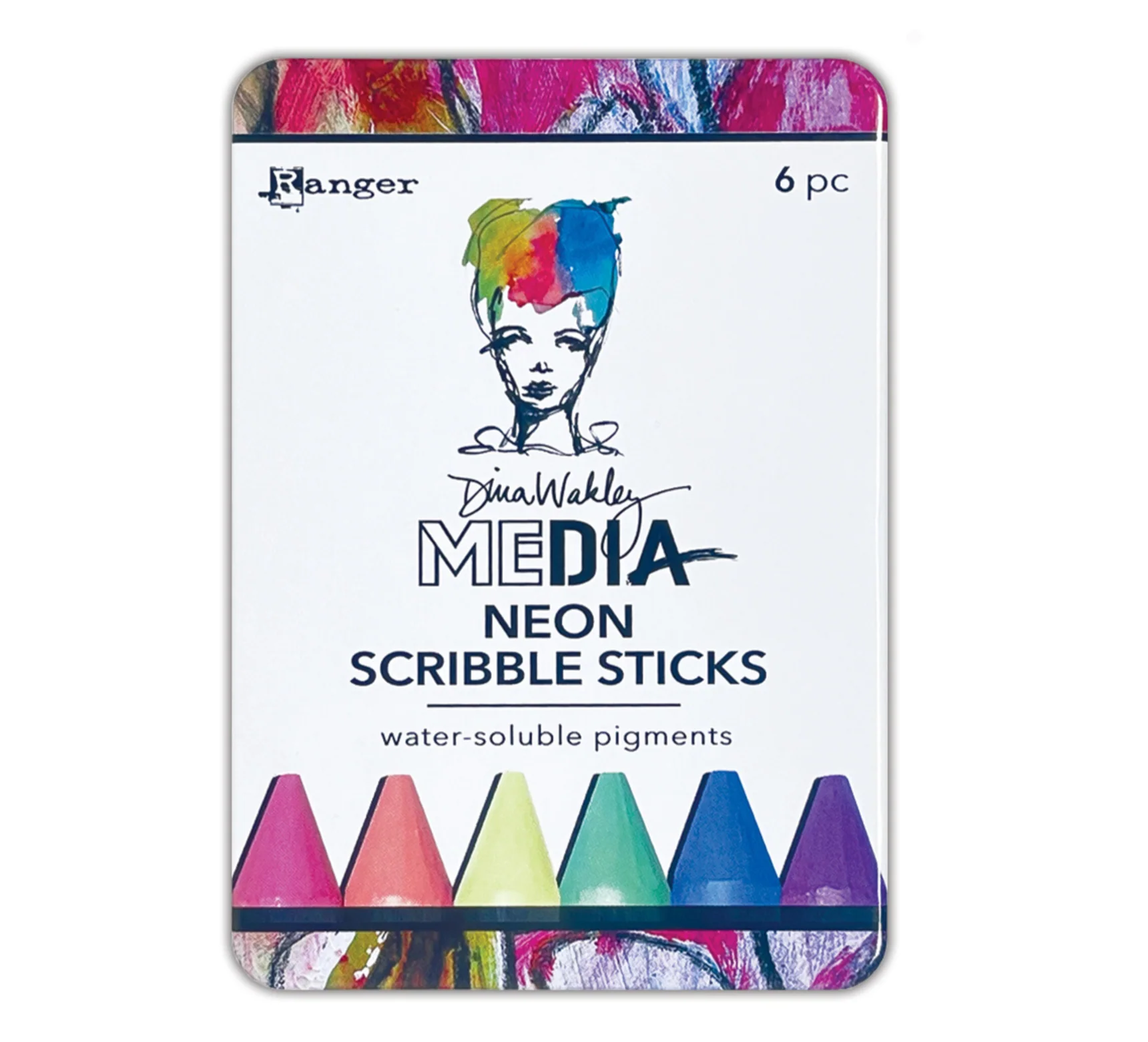 Ranger Dina Wakley Media Neon Scribble Sticks 4 (6pcs)