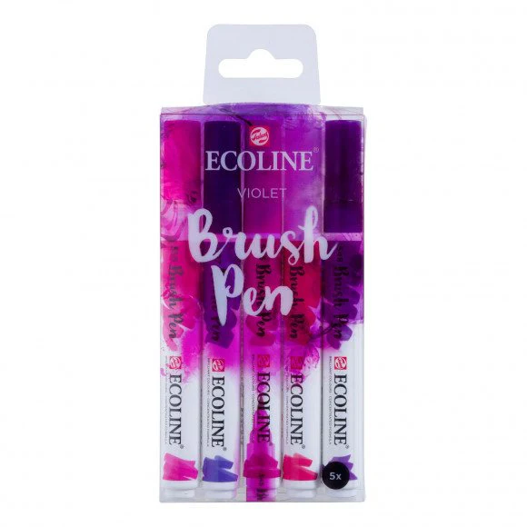 Ecoline Brush Pens Set Violet | 5 Colours