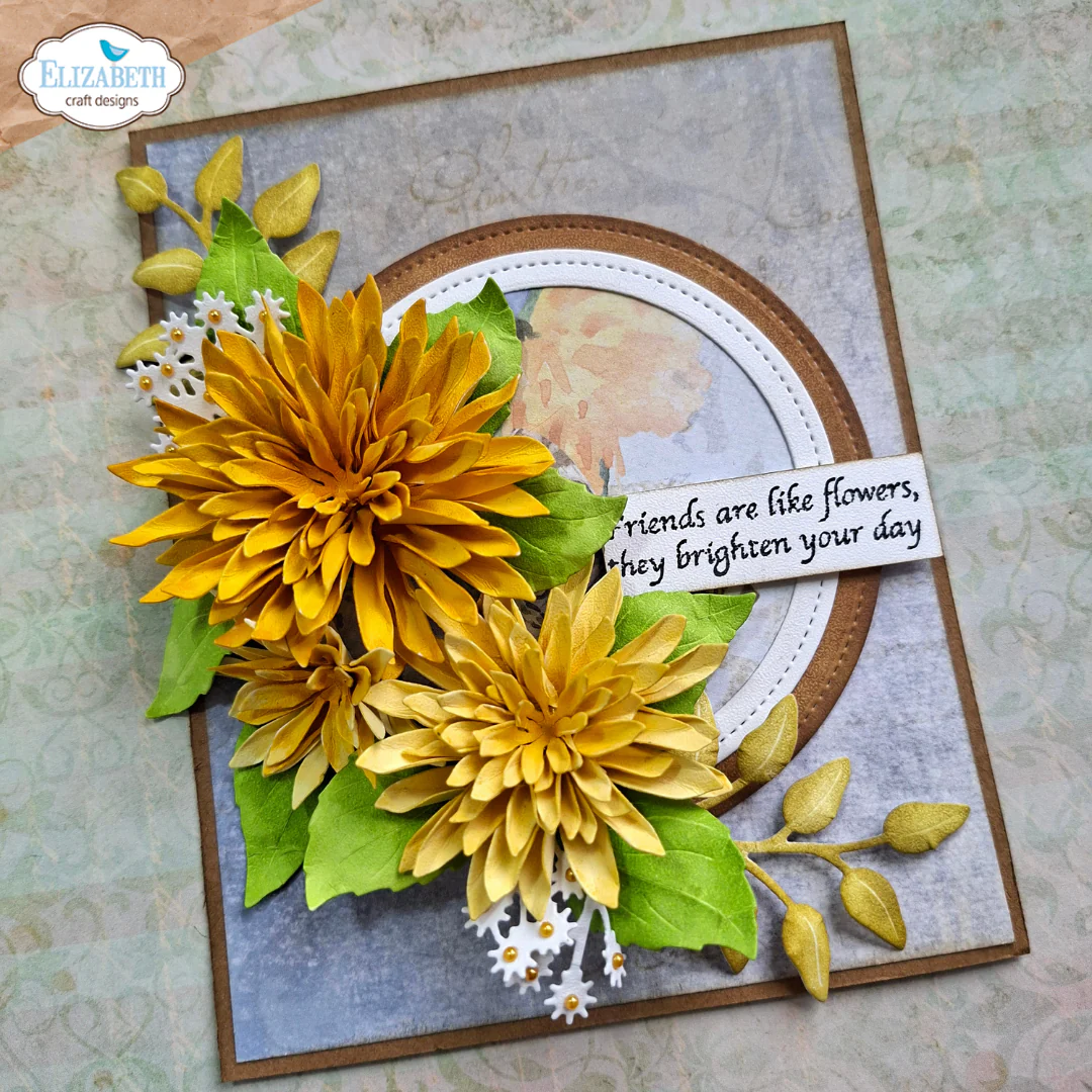 Elizabeth Craft Designs Beautiful Blooms Die Stitched Squares and Circles - Image 4