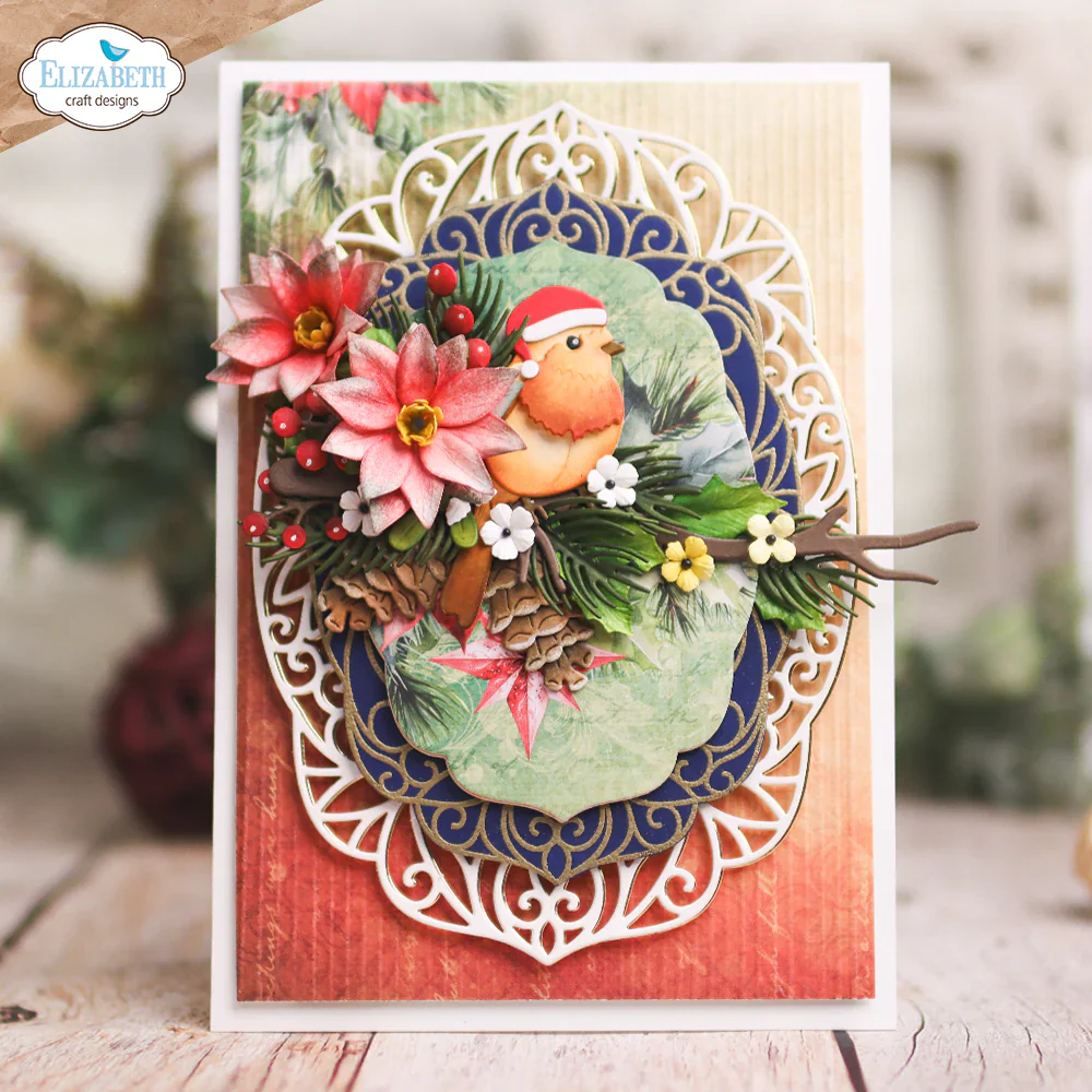 Elizabeth Craft Designs Festive Holly - Holiday Wreath, Winter Greenery & Festive Robin Die Bundle - Image 2